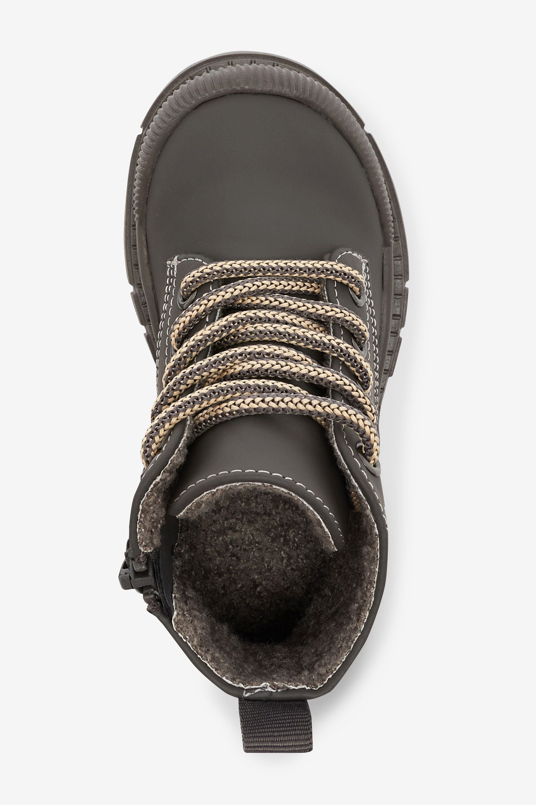 Grey Bump Toe Lace Detail Boots