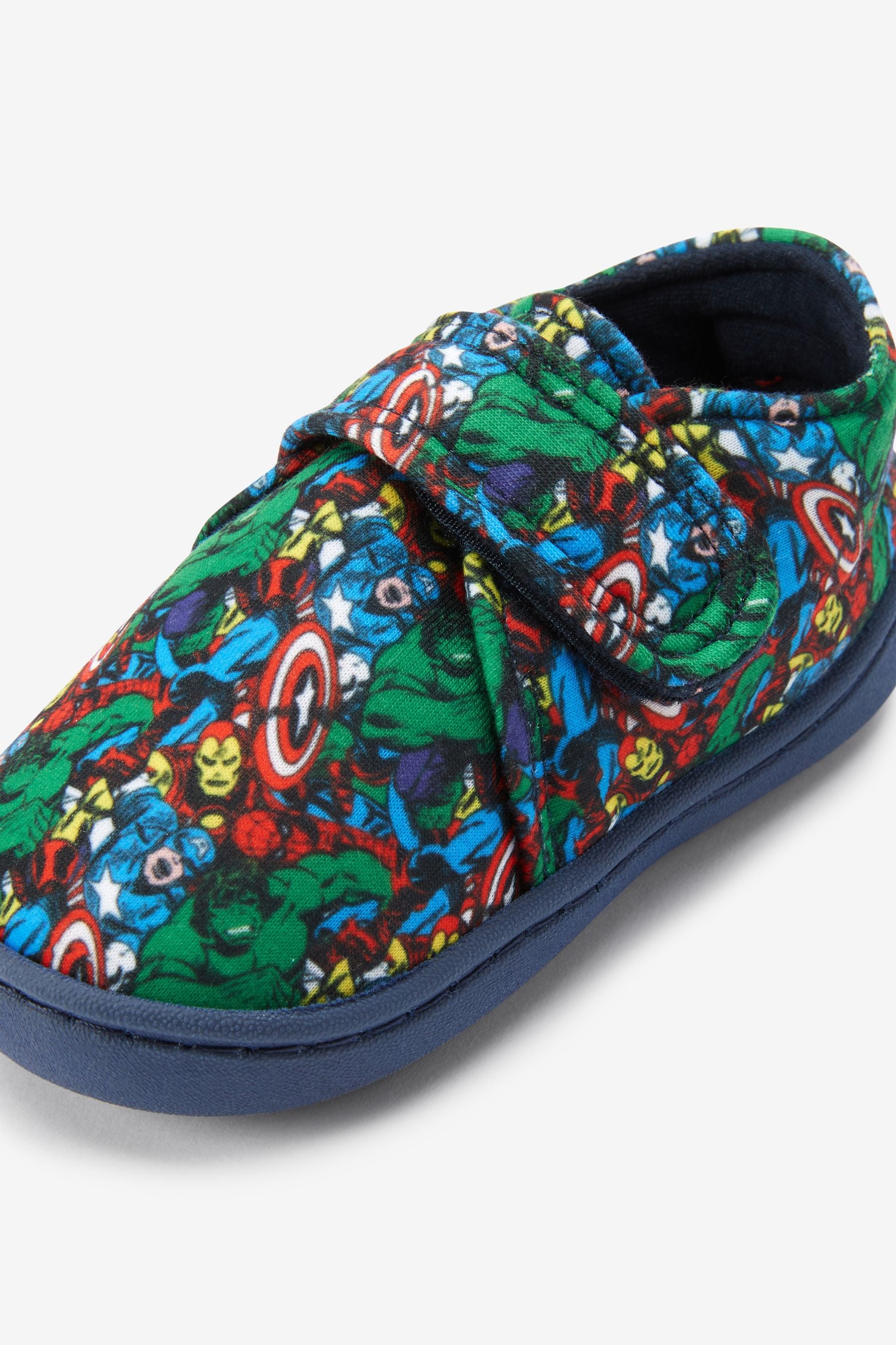 Marvel Avengers Grey Touch Fastening Cupsole Slippers