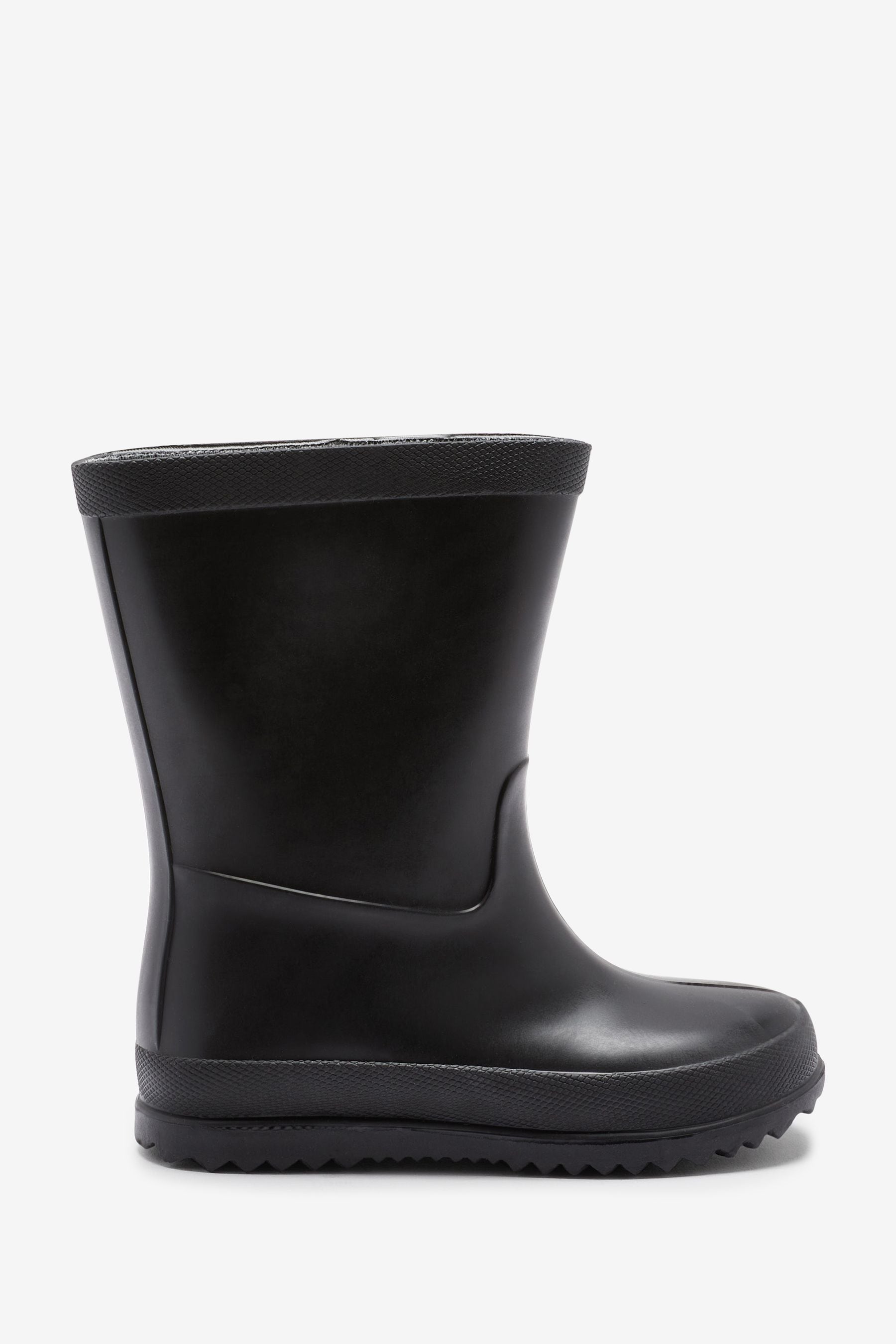 Black Plain Wellies