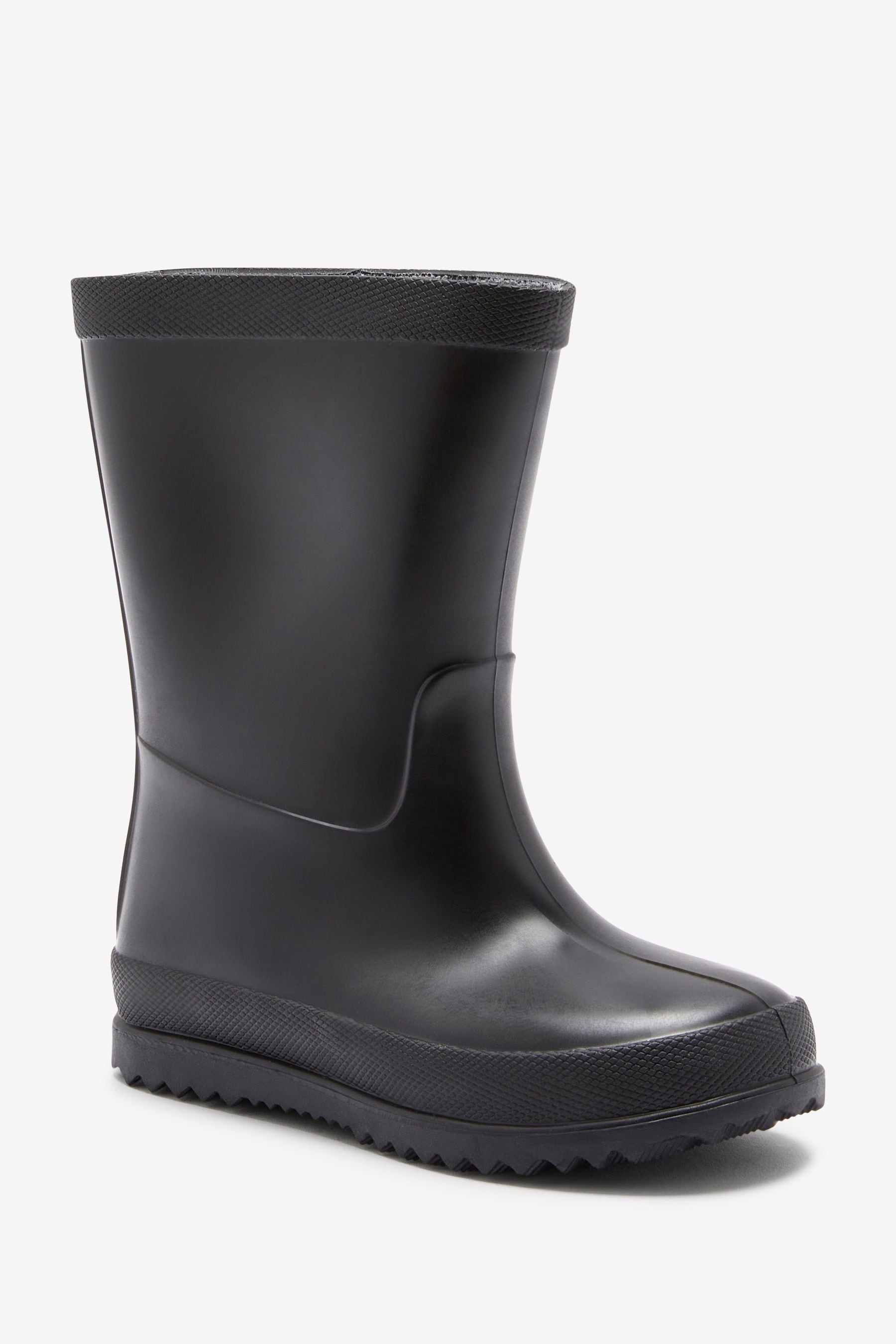 Black Plain Wellies