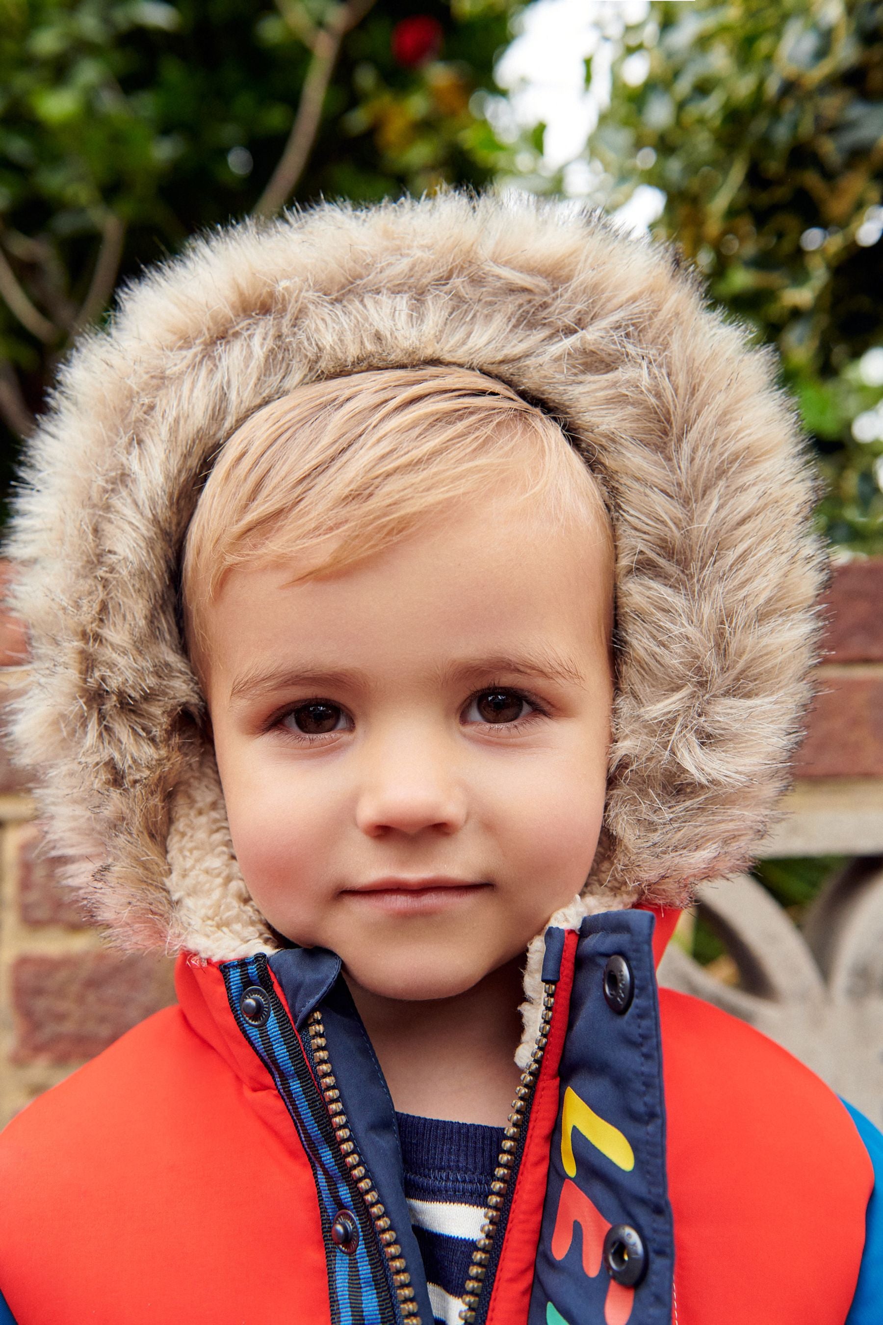 Navy Blue/Red Colourblock Premium Padded Coat (3mths-7yrs)