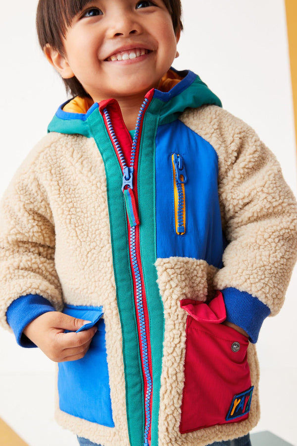 Colourblock Borg Jacket (3mths-7yrs)