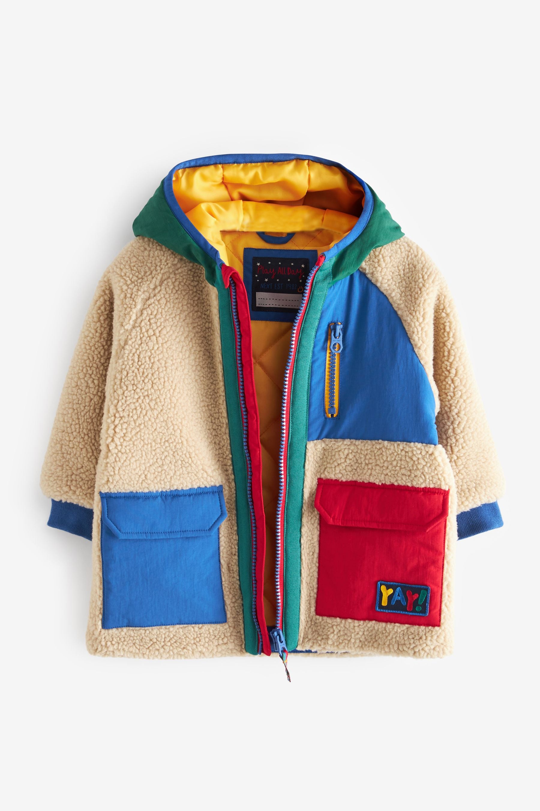 Colourblock Borg Jacket (3mths-7yrs)