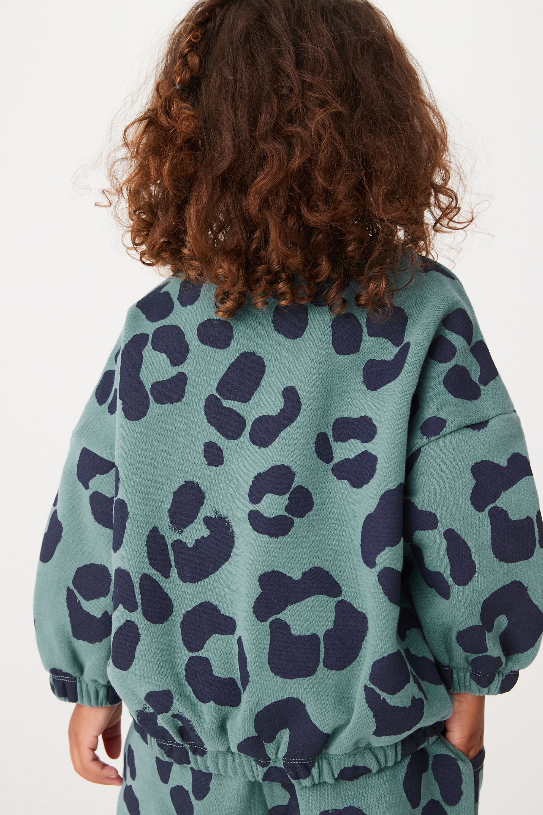 Blue Animal Print Soft Touch Jersey (3mths-7yrs)