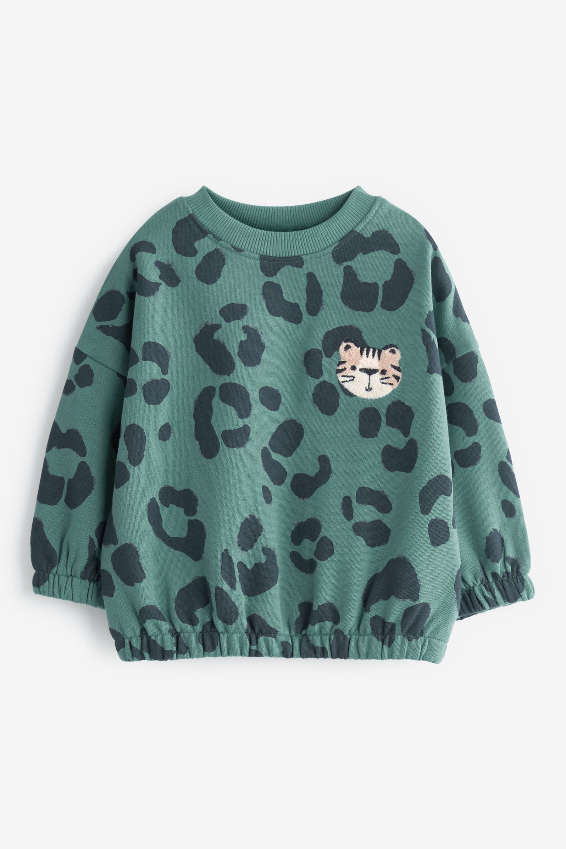 Blue Animal Print Soft Touch Jersey (3mths-7yrs)