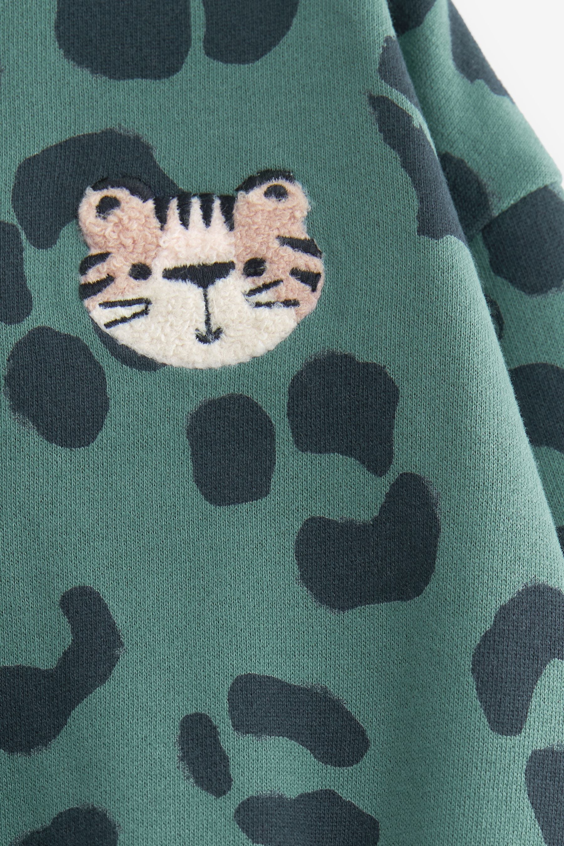 Blue Animal Print Soft Touch Jersey (3mths-7yrs)