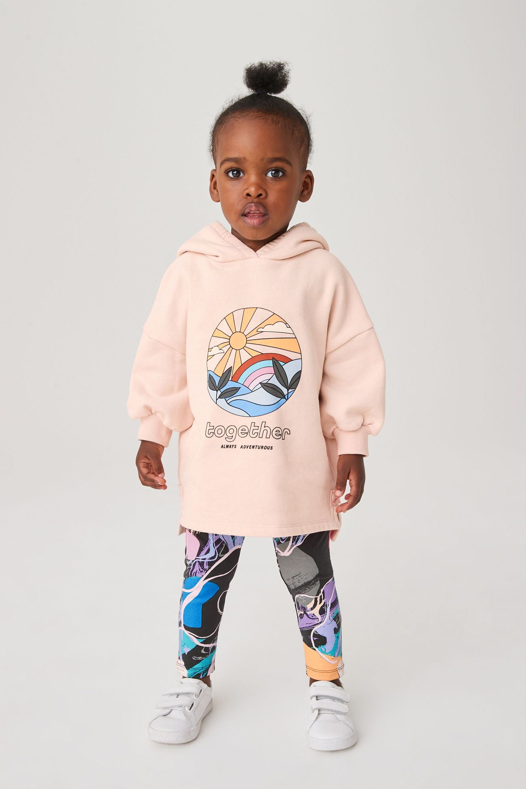 Beige Overhead Hoodie And Legging Set (3mths-7yrs)