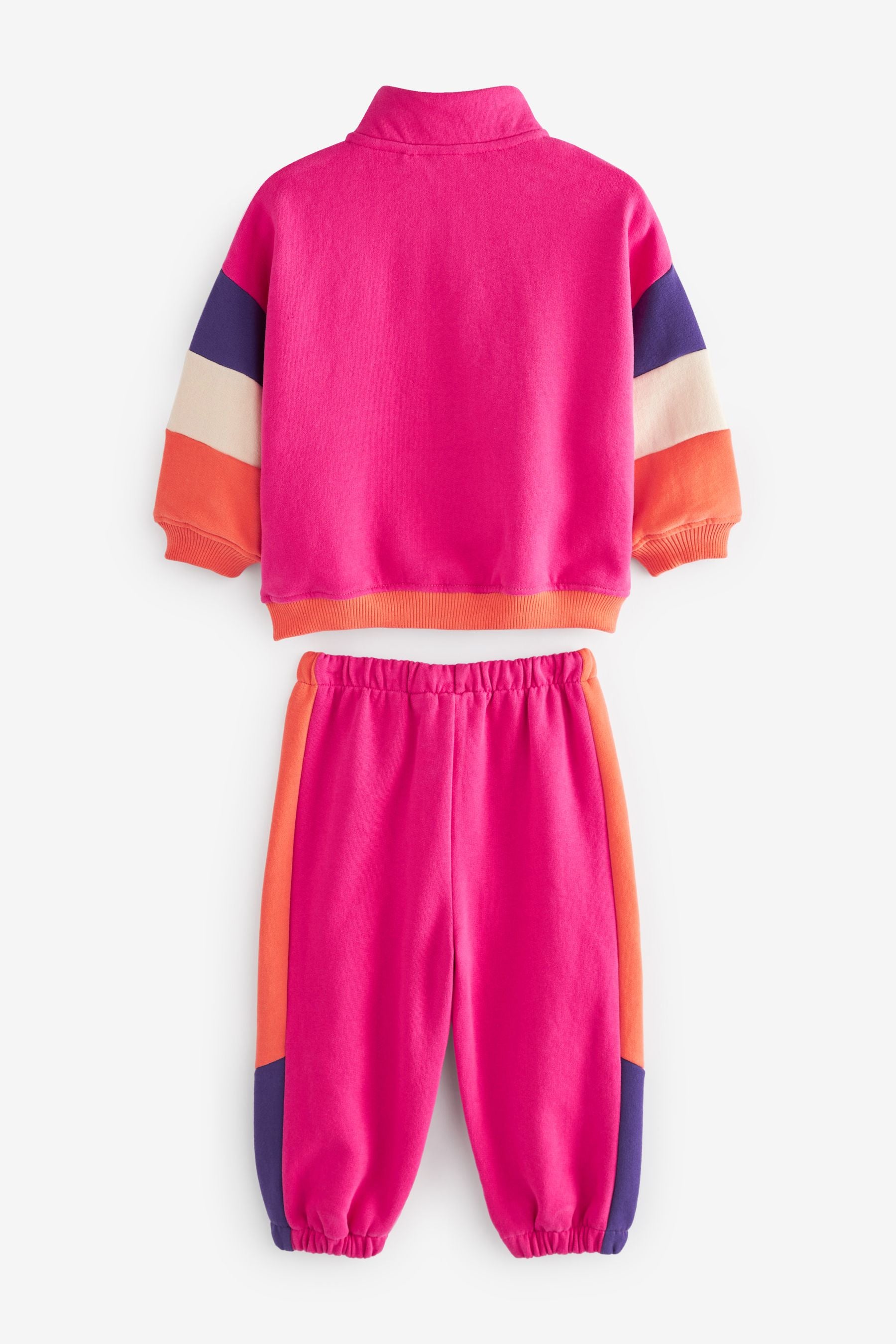 Bright Colourblock Half Zip Sweatshirt And Joggers Co-ord Set (3mths-7yrs)