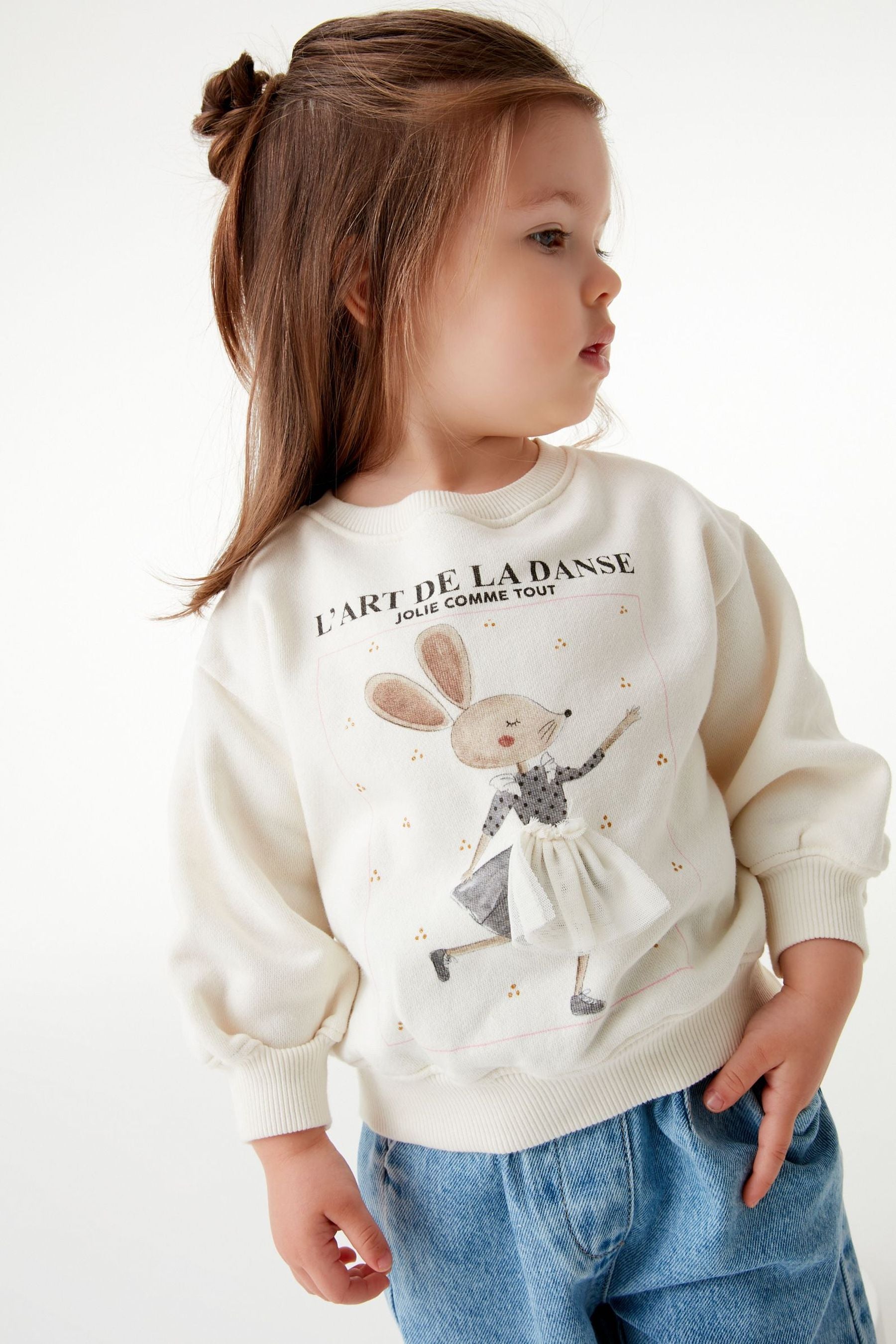 Cream Mouse Character Sweatshirt (3mths-7yrs)