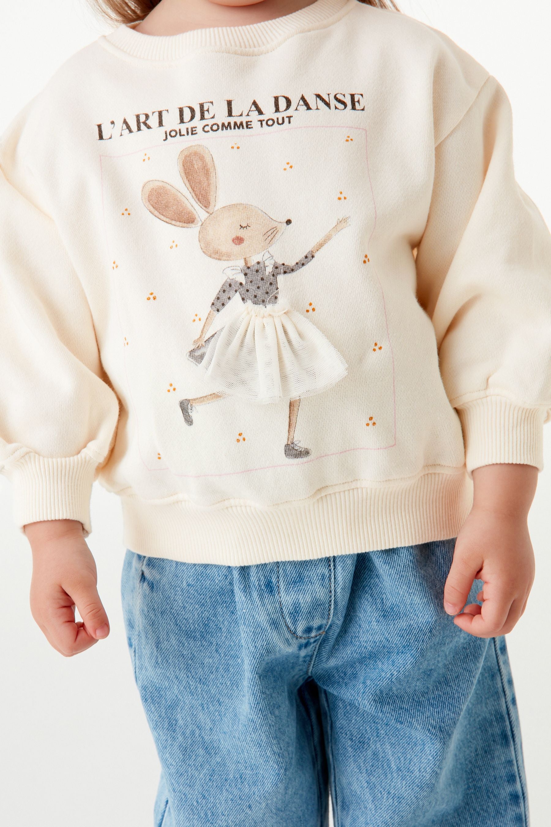 Cream Mouse Character Sweatshirt (3mths-7yrs)