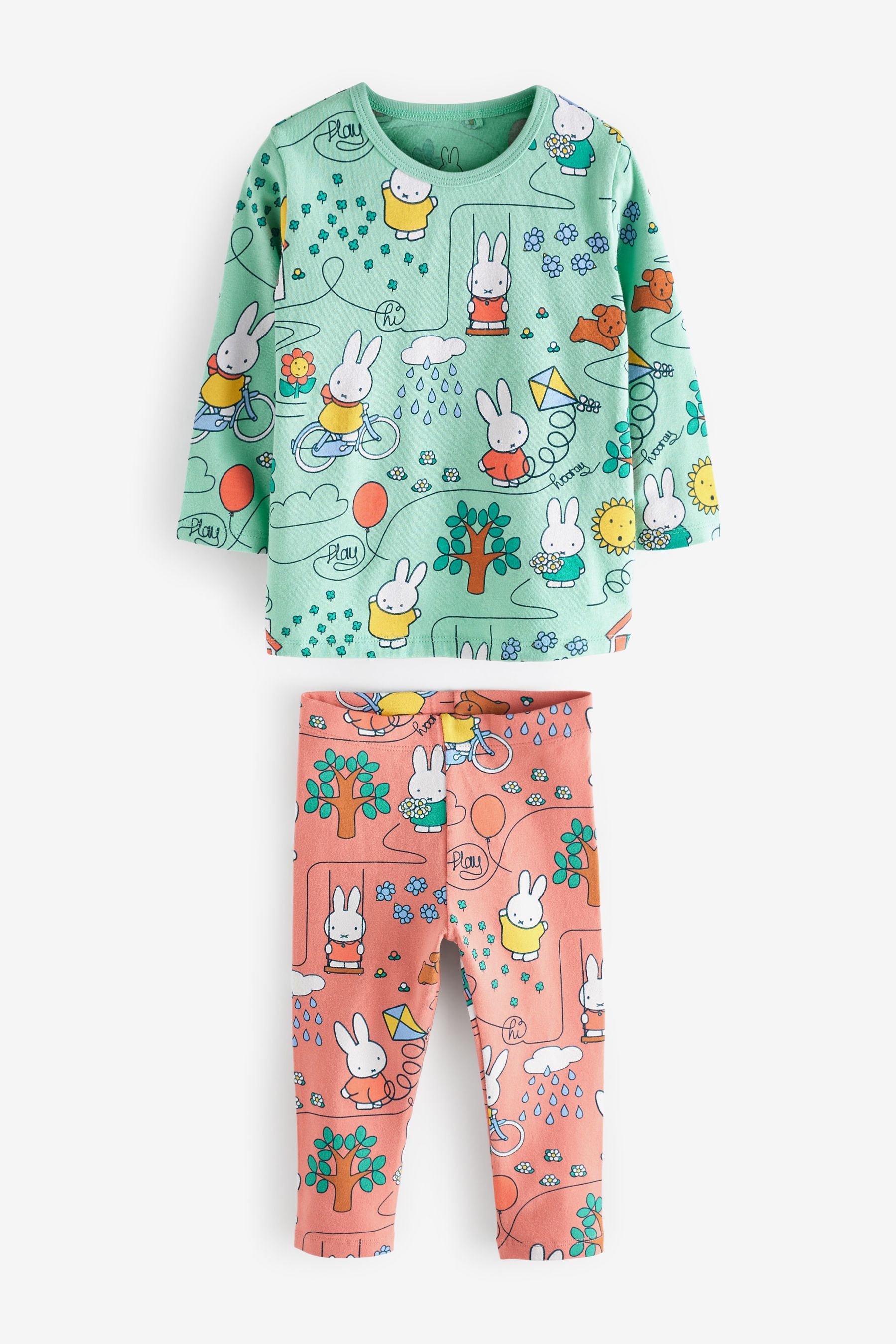 Green/Orange Miffy Cotton T-Shirt And Leggings Set (3mths-7yrs)