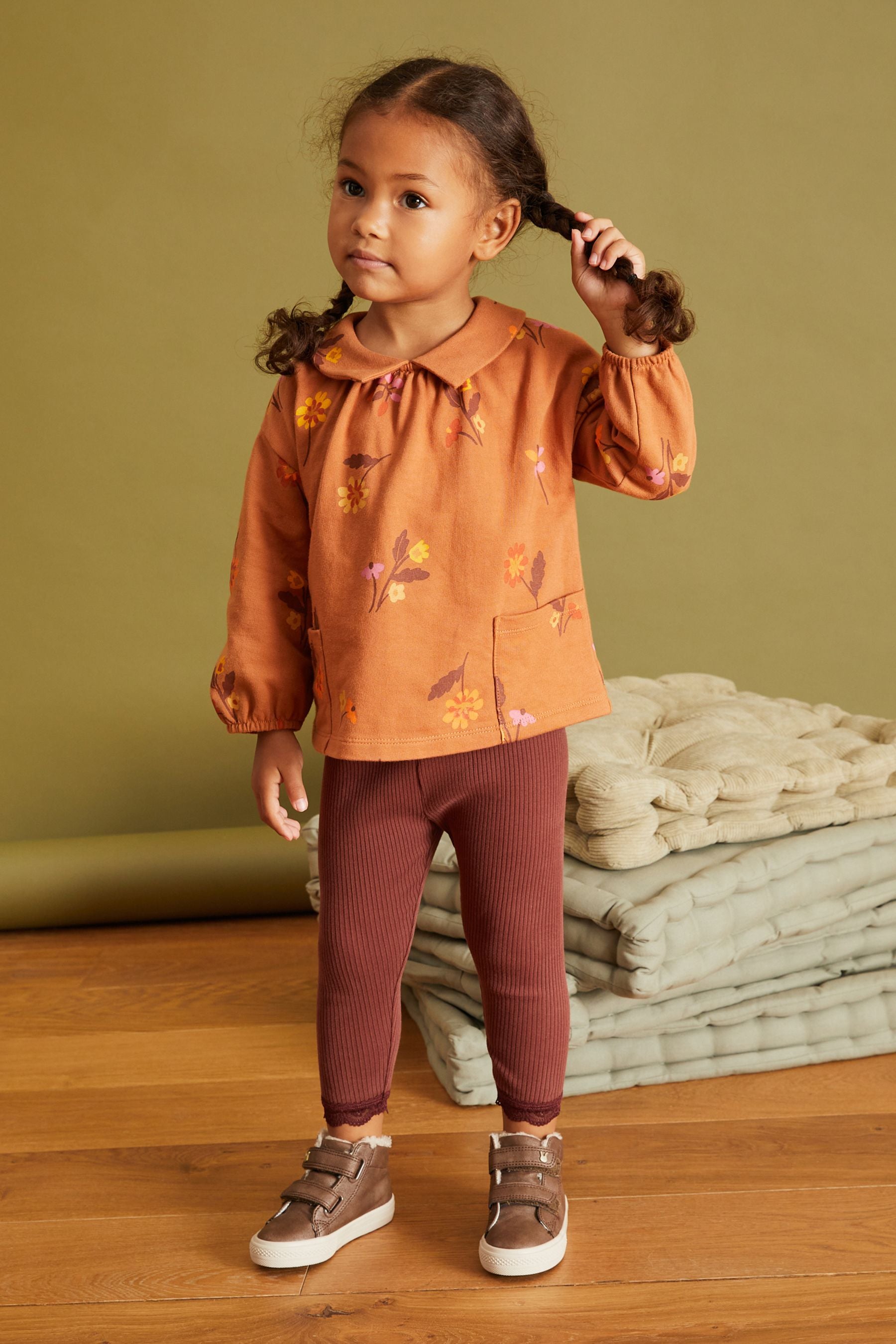 Pumpkin Collar Top & Leggings Set (3mths-7yrs)