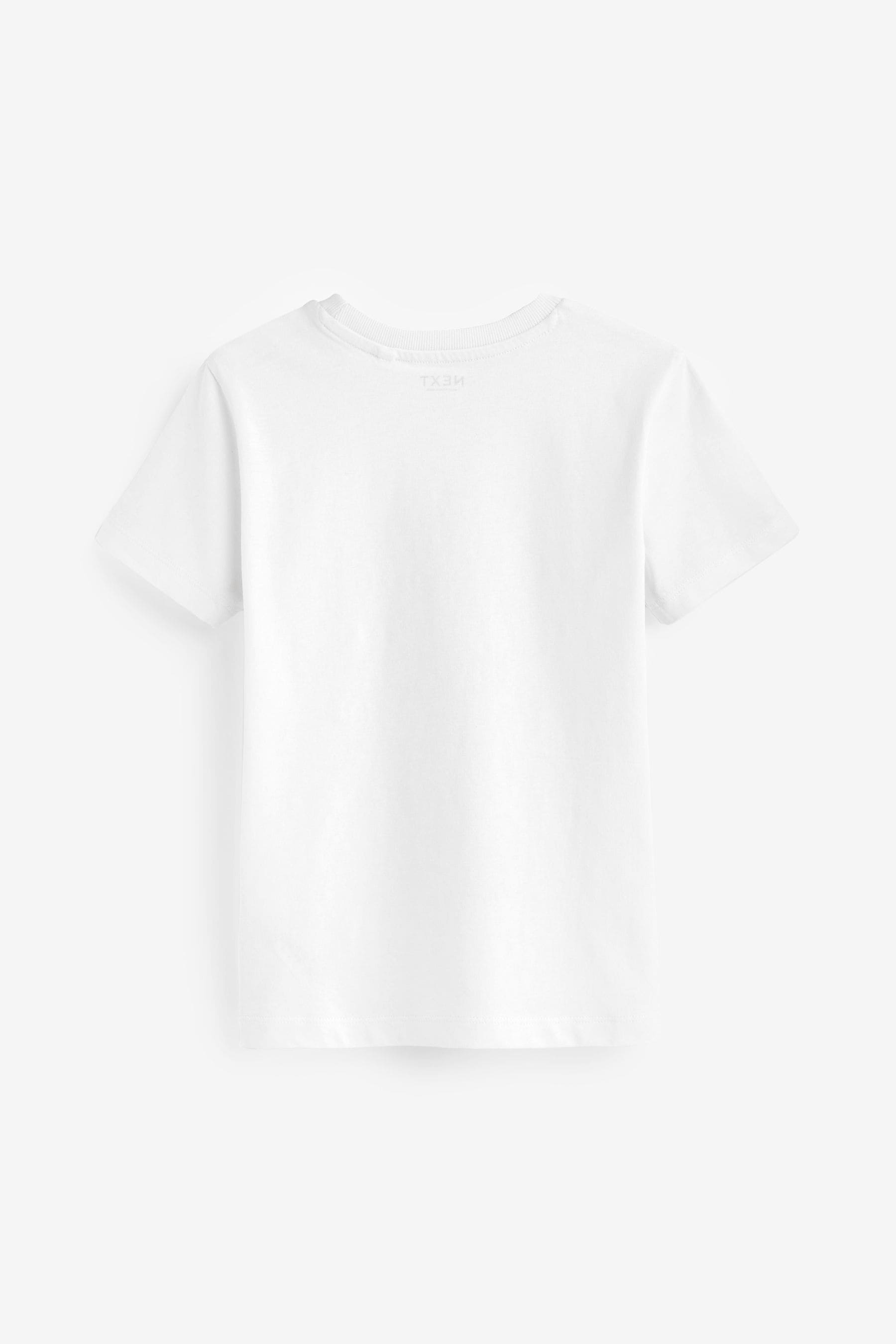 White Sketchy Printed Short Sleeve T-Shirt (3-16yrs)