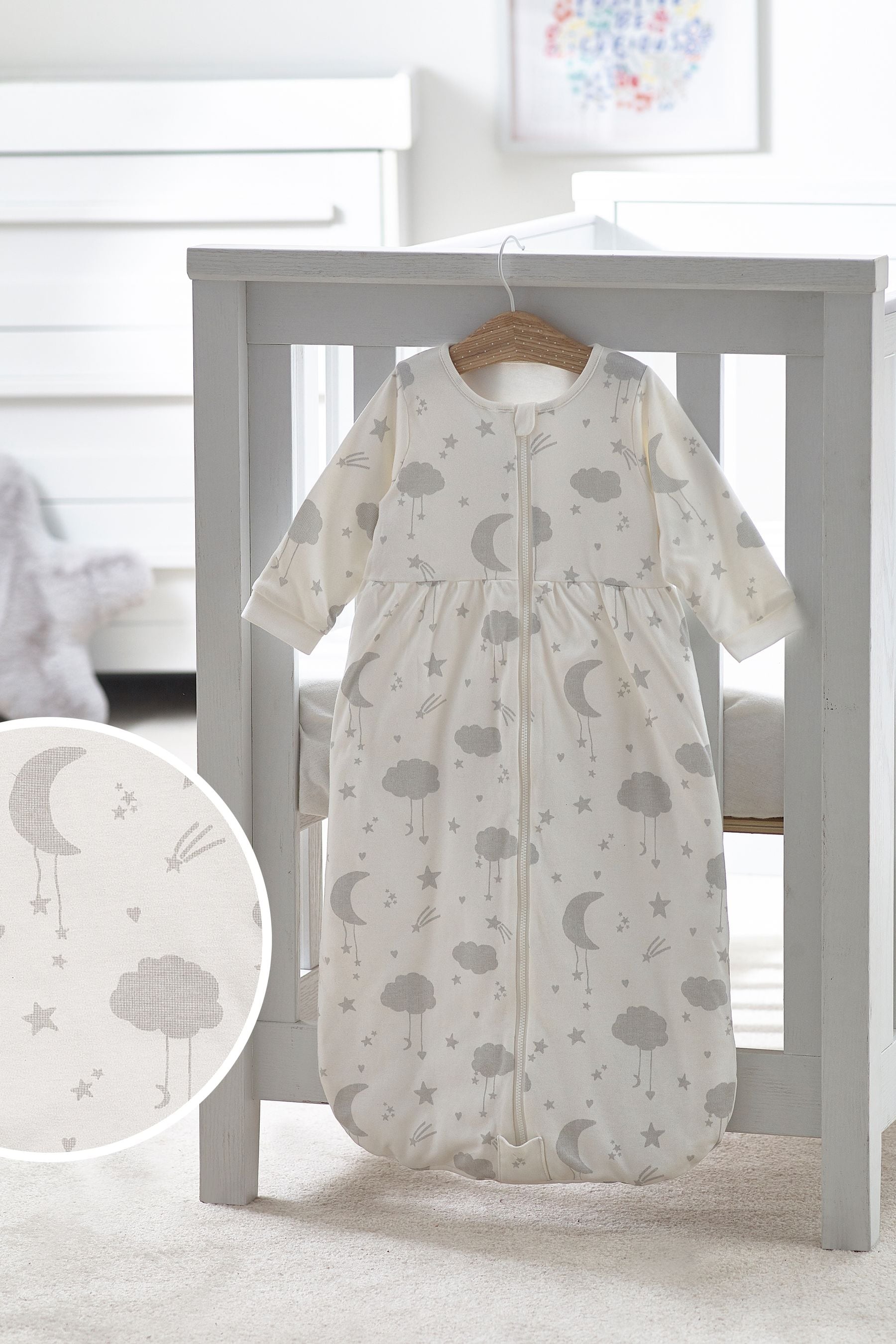 Grey Moon & Stars Baby Supersoft 2.5 Tog Sleep Bag