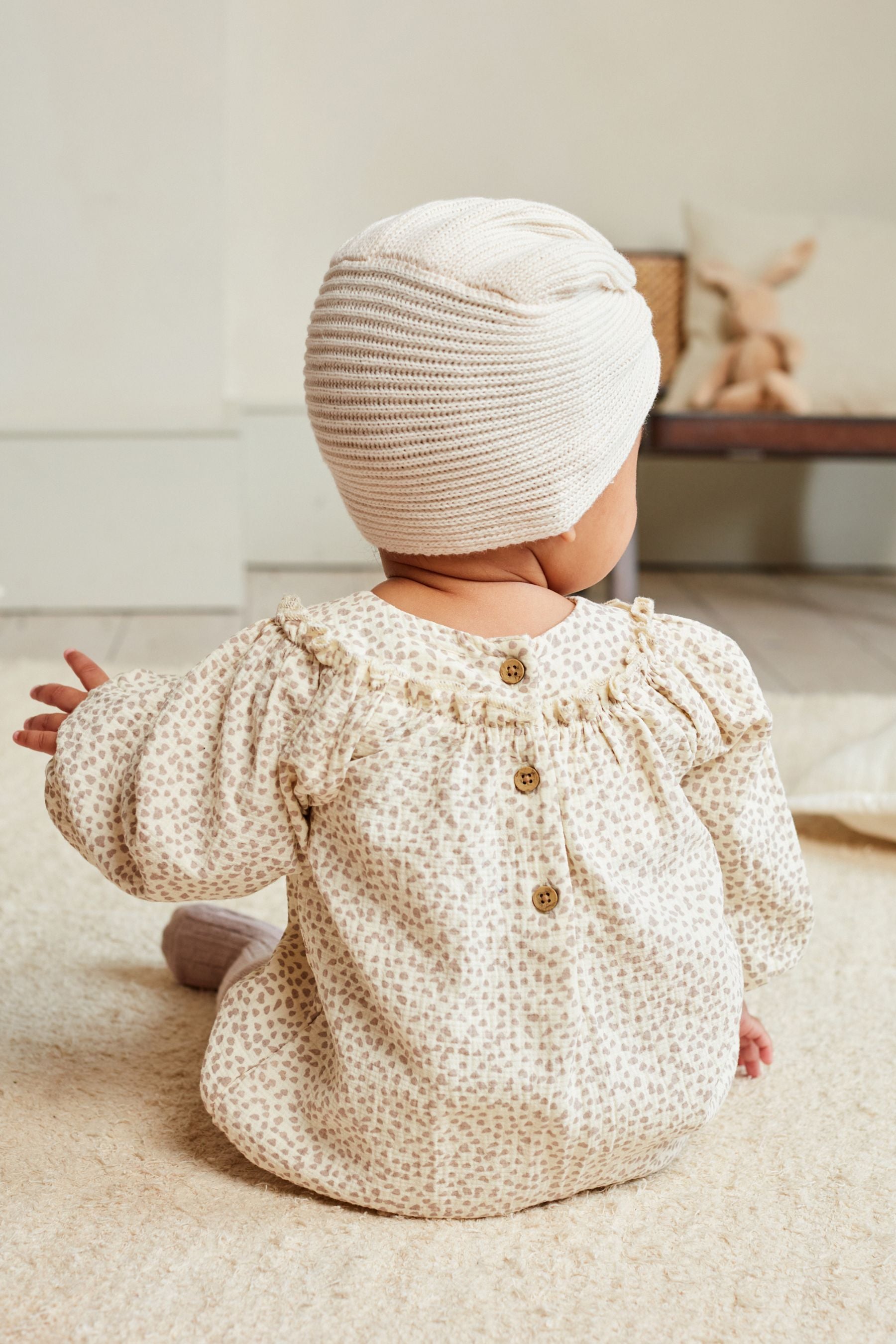 Cream Baby Woven Bloomer Romper with Tight Set (0mths-3yrs)