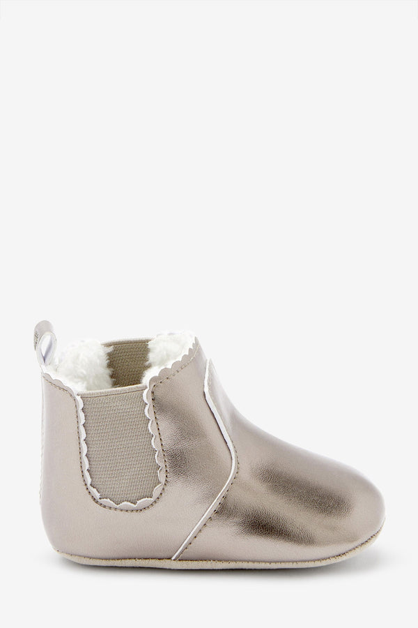 Silver Chelsea Baby Boots (0-18mths)