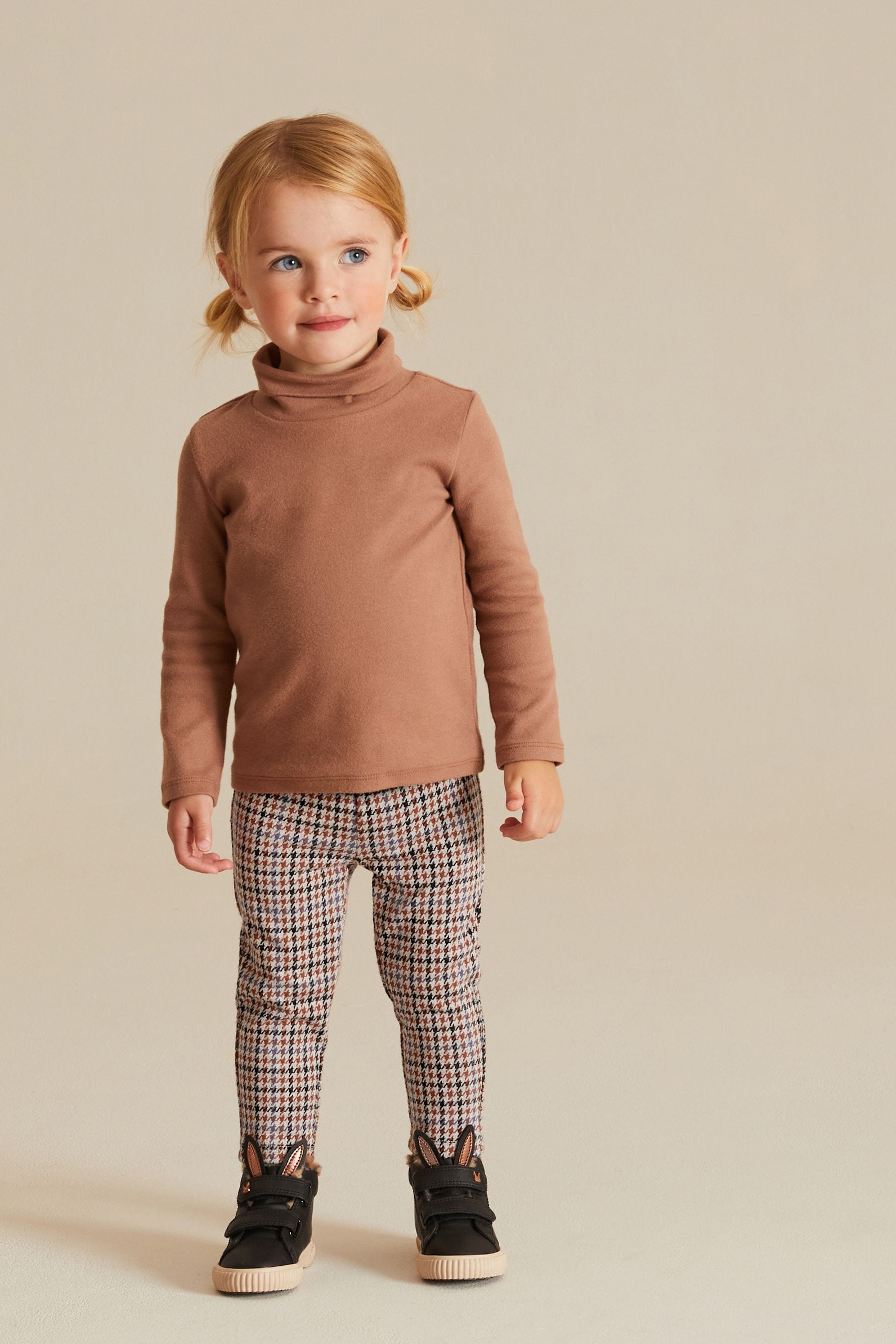 Neutral Check Leggings (3mths-7yrs)