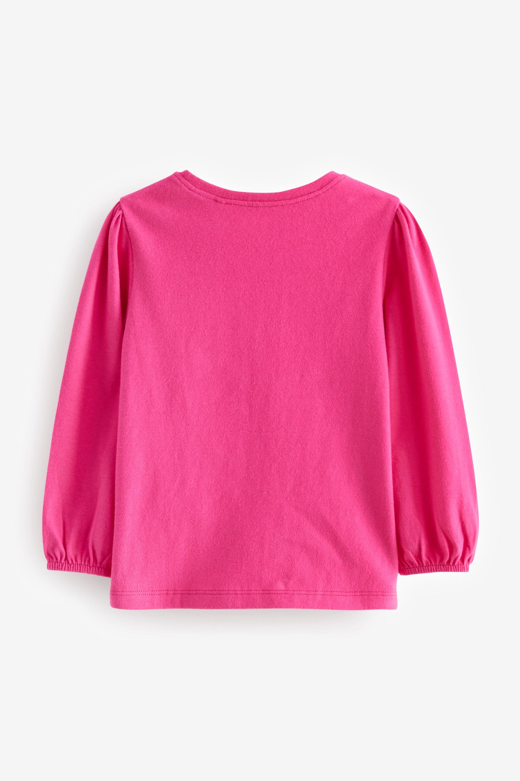 Bright Pink Long Sleeve Corsage Top (3mths-7yrs)