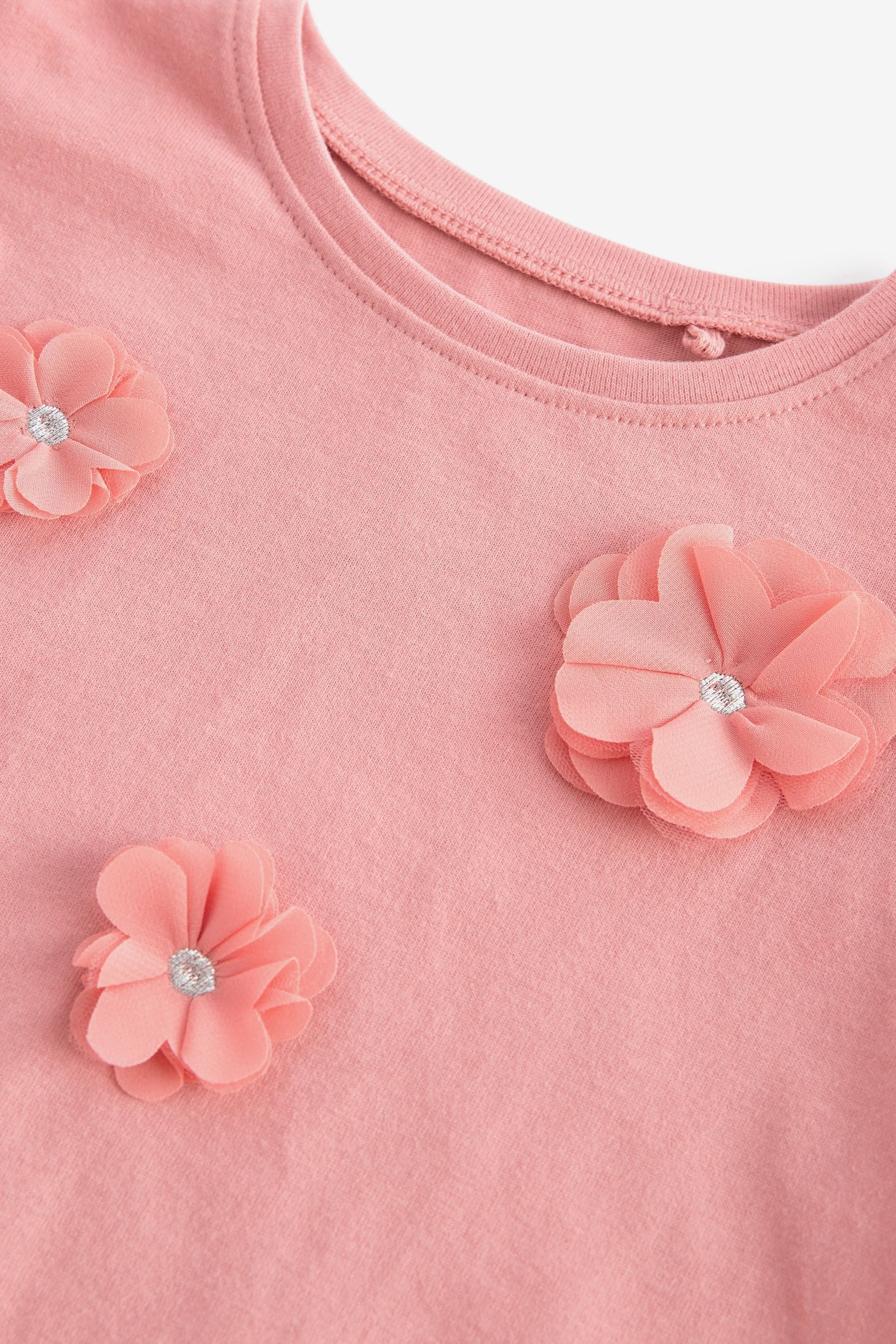 Pale Pink Long Sleeve Corsage Top (3mths-7yrs)