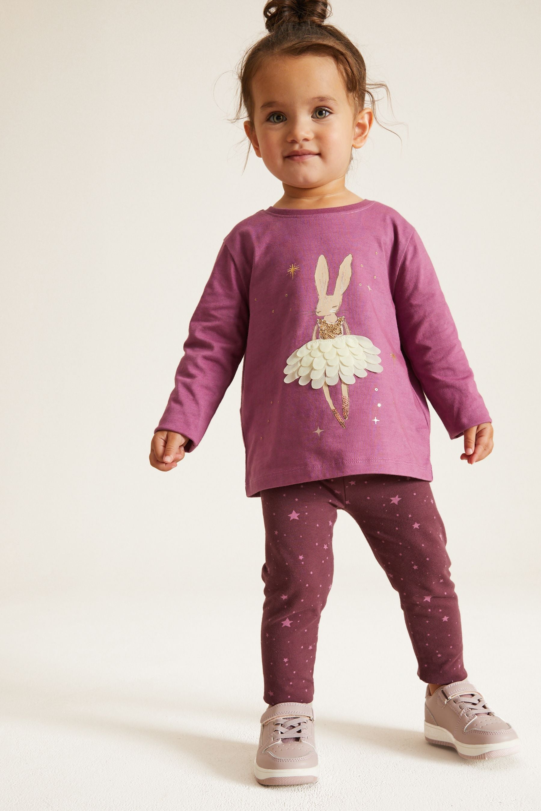 Purple Long Sleeve T-Shirt and Legging Set (3mths-7yrs)