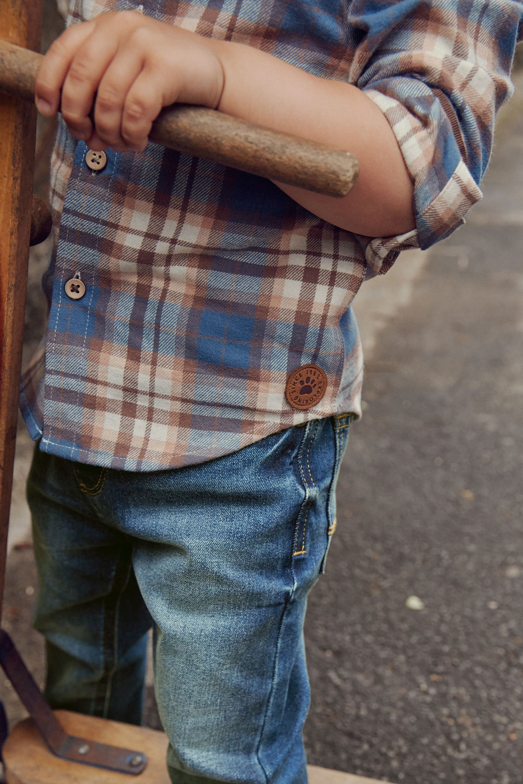 Blue Long Sleeve Check Shirt (3mths-7yrs)