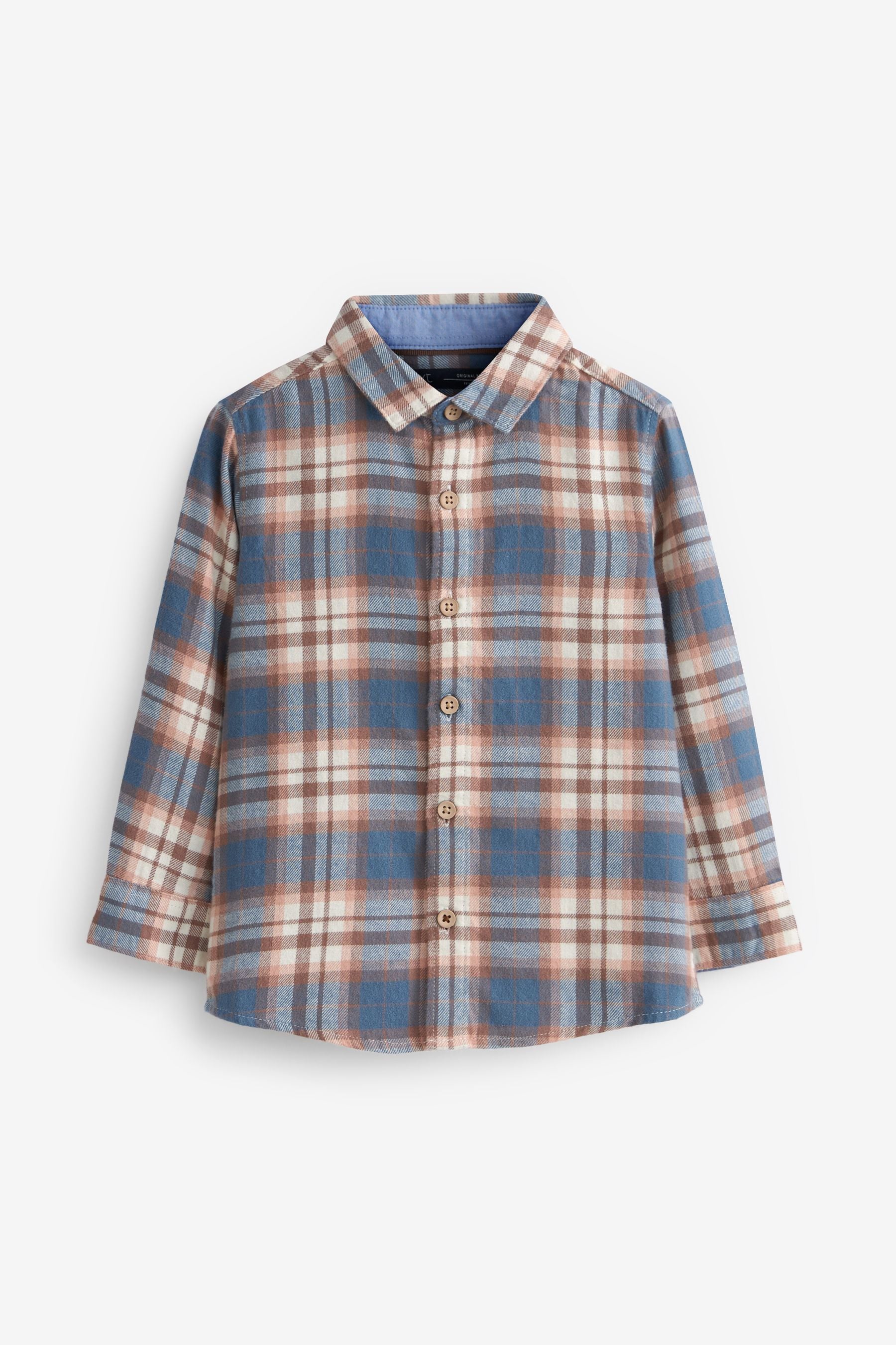 Blue Long Sleeve Check Shirt (3mths-7yrs)