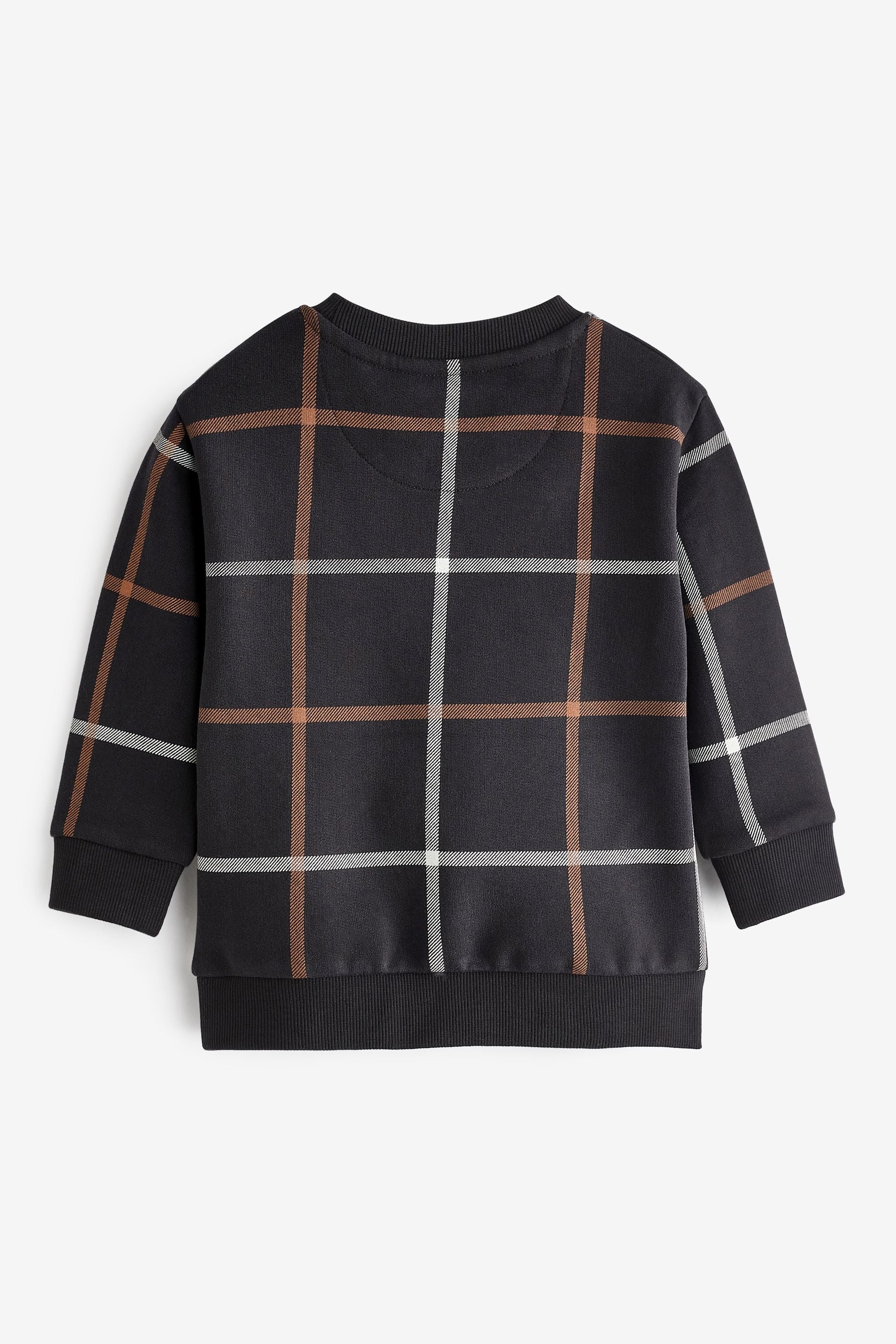 Black Check All Over Printed Long Sleeve Sweatshirt (3mths-7yrs)