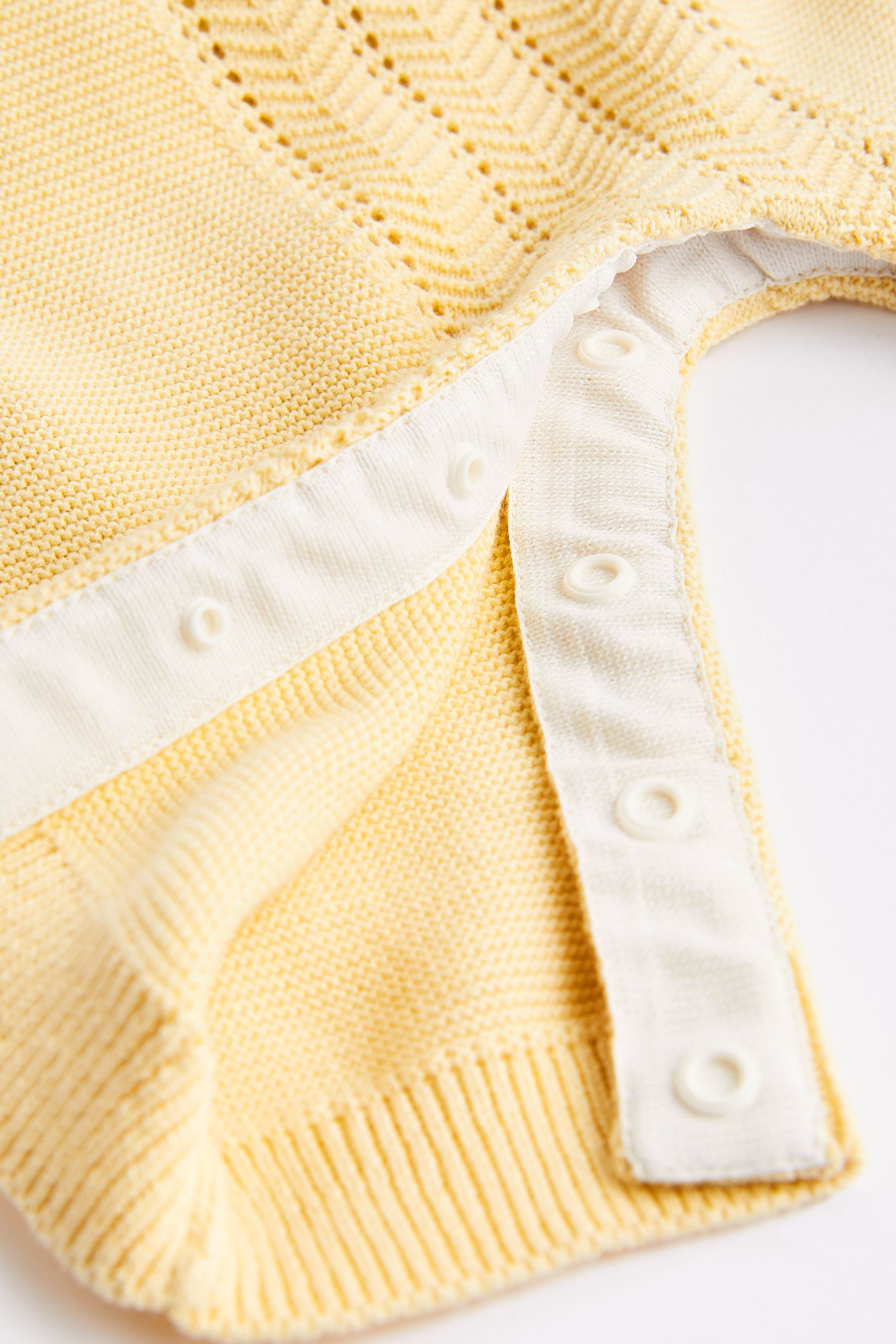 Lemon Yellow Animal Embroidery Baby Knitted Dungarees And Bodysuit (0mths-2yrs)