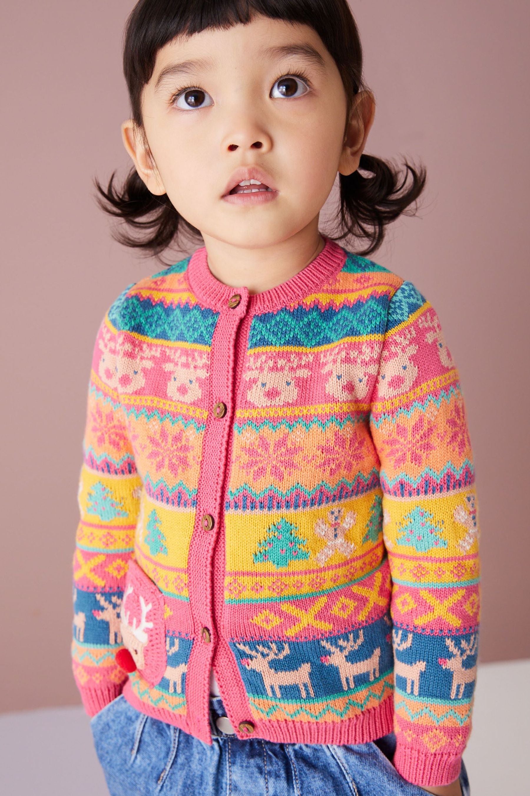 Pink Christmas Cardigan (3mths-7yrs)