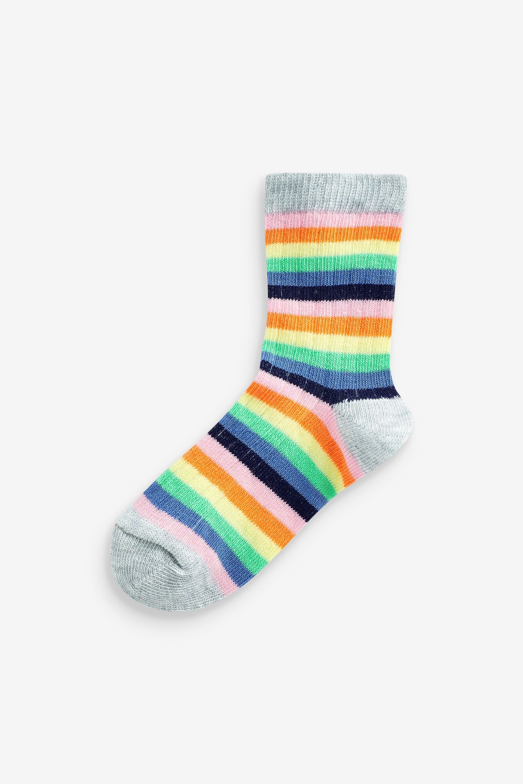 Bright 10 Pack Rainbow Unicorn Cotton Rich Ankle Socks