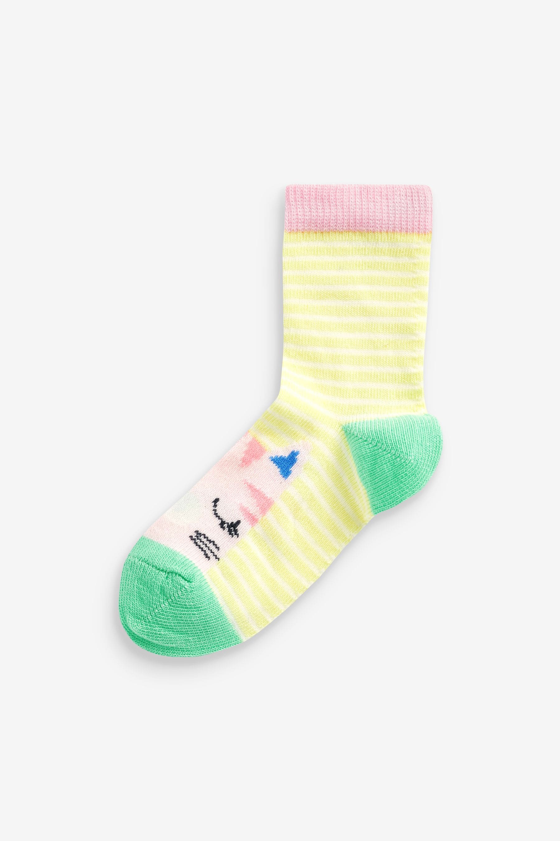 Bright 10 Pack Rainbow Unicorn Cotton Rich Ankle Socks