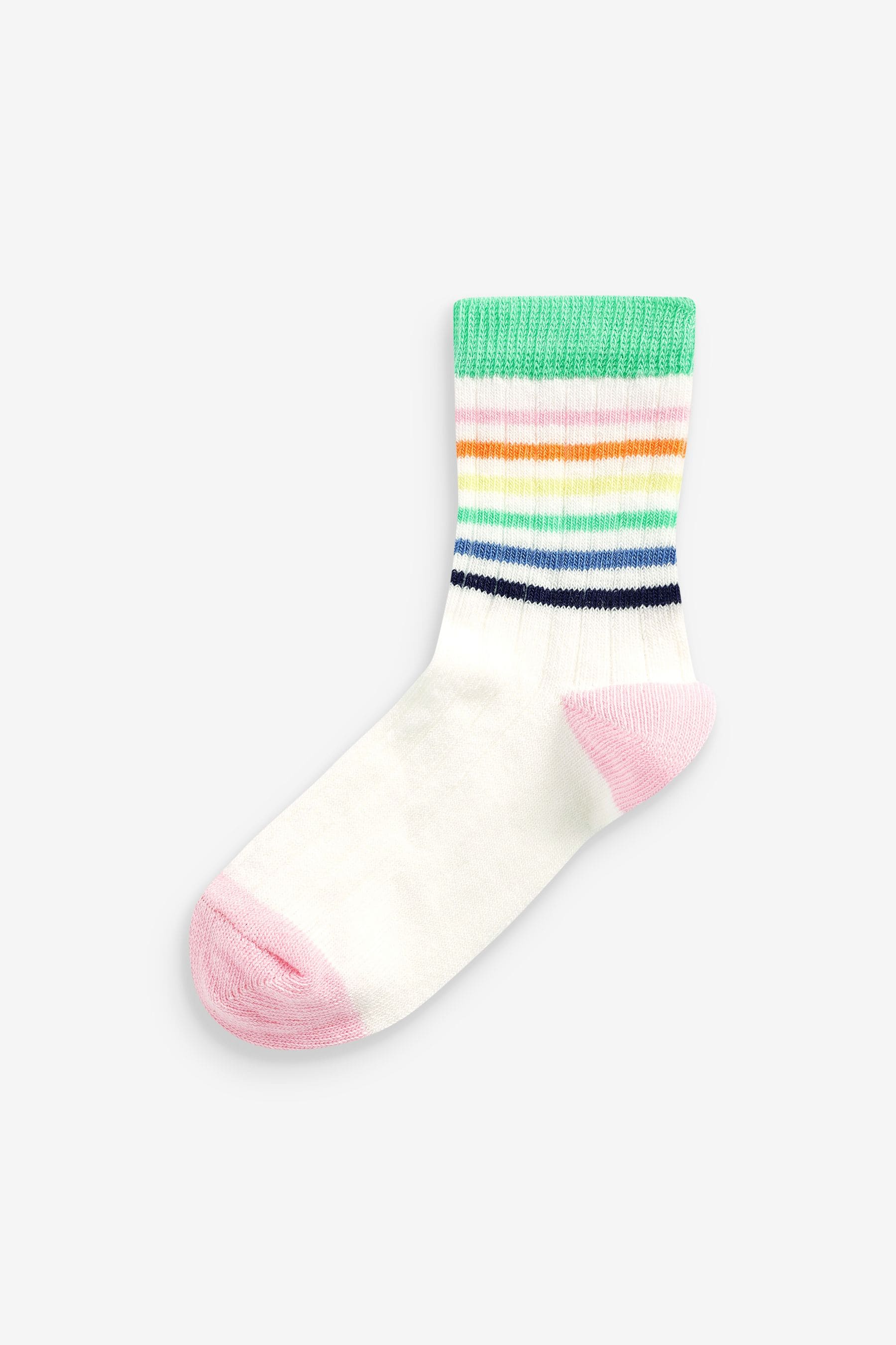 Bright 10 Pack Rainbow Unicorn Cotton Rich Ankle Socks