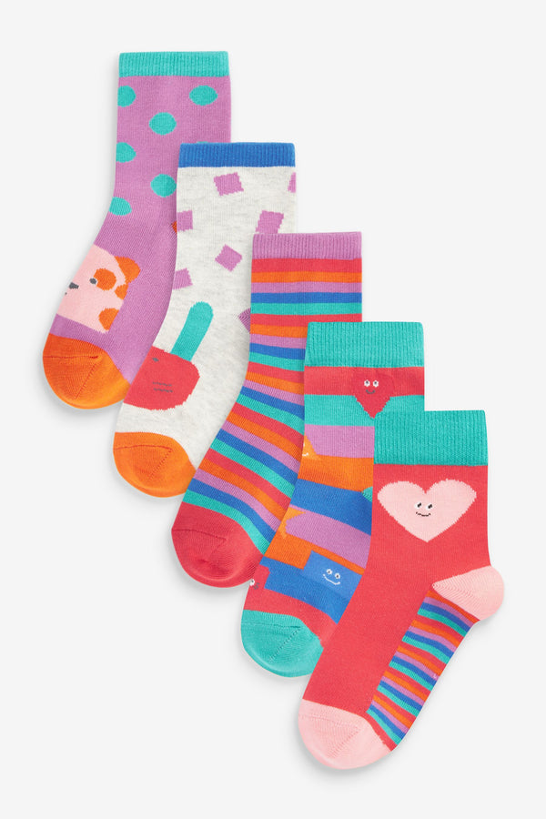 Character 5 Pack Cotton Rich Ankle Socks