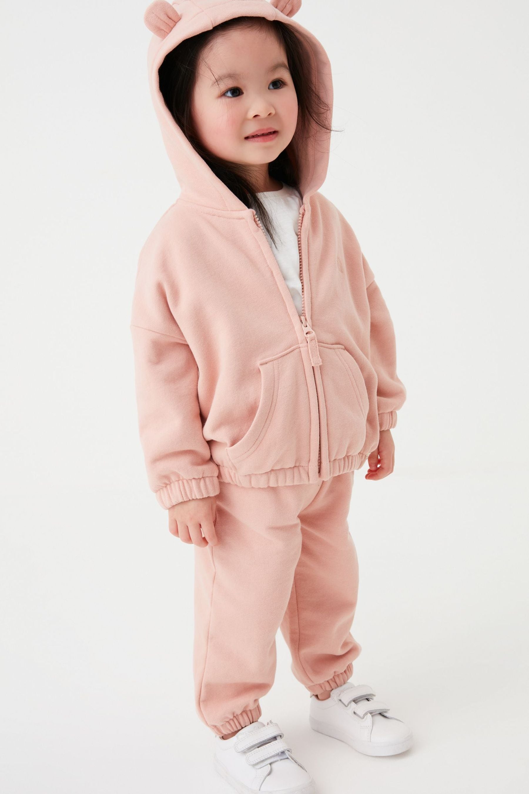 Pale Pink Zip Through Hoodie (3mths-7yrs)