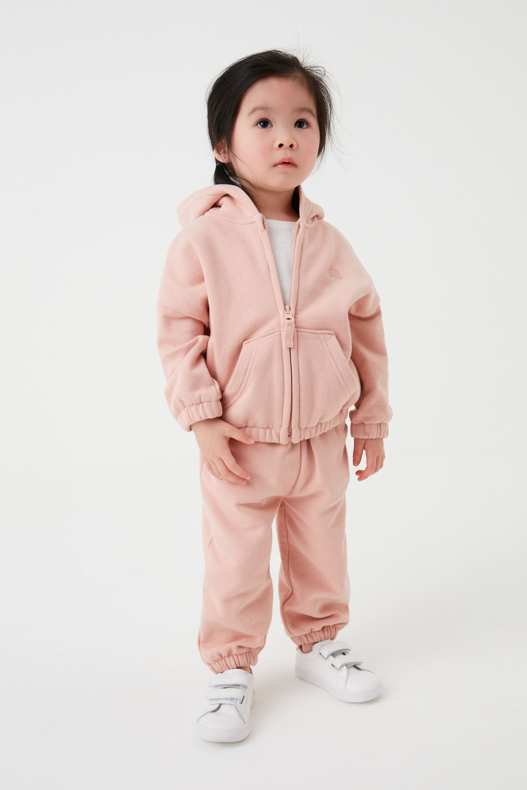 Pale Pink Zip Through Hoodie (3mths-7yrs)