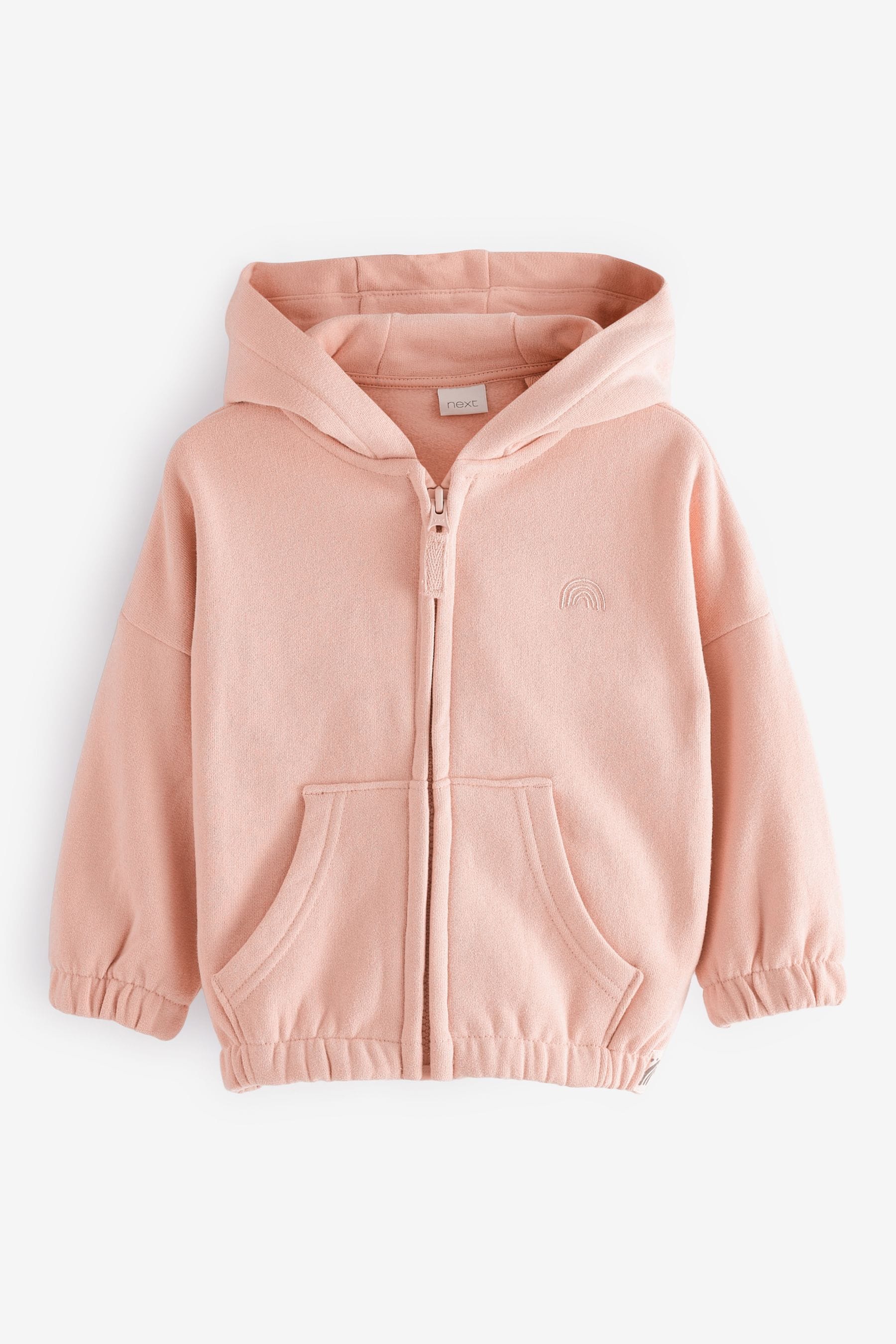 Pale Pink Zip Through Hoodie (3mths-7yrs)