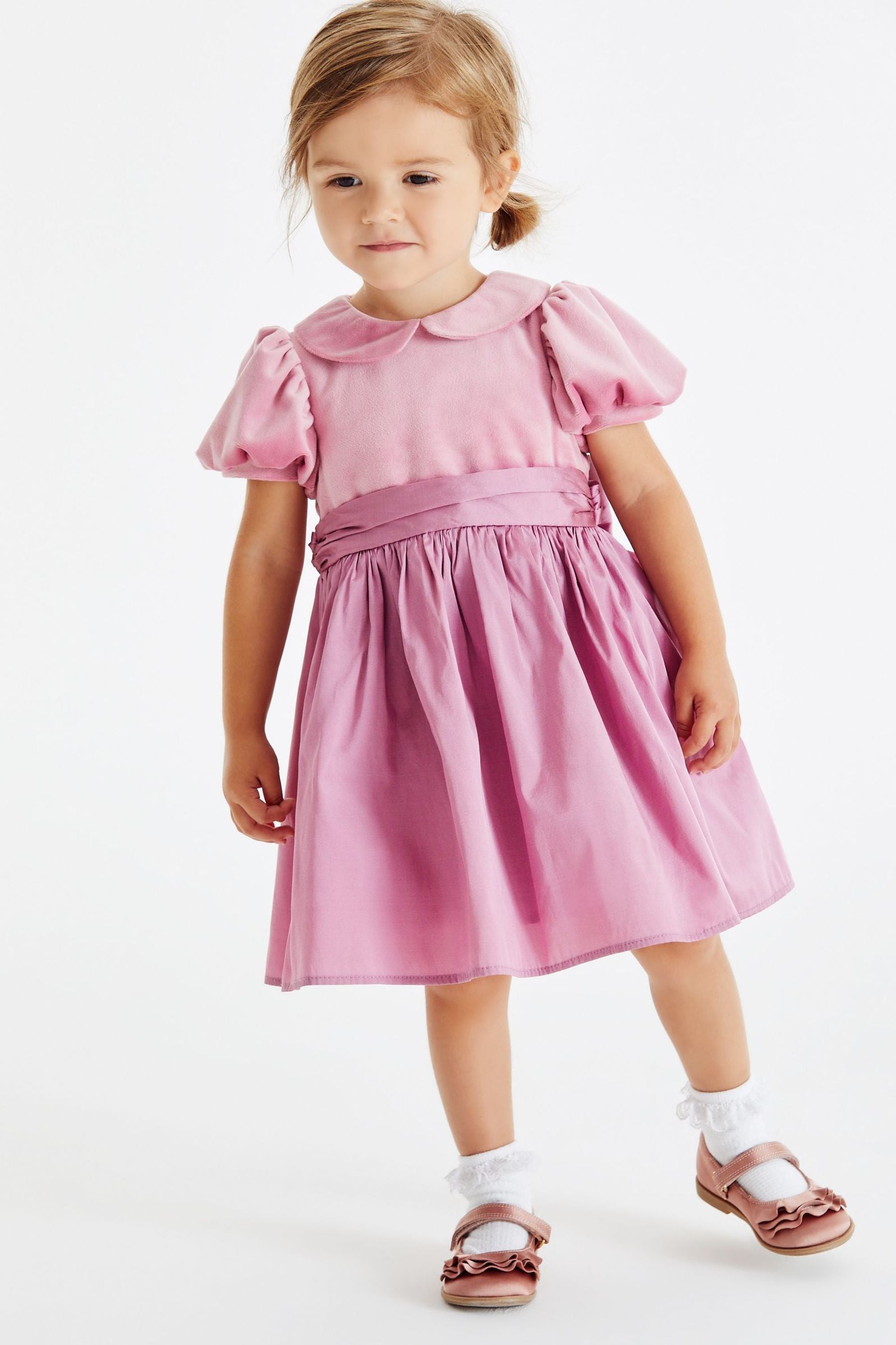 Rose Pink Next Velvet And Taffeta Prom Dress (3mths-8yrs)