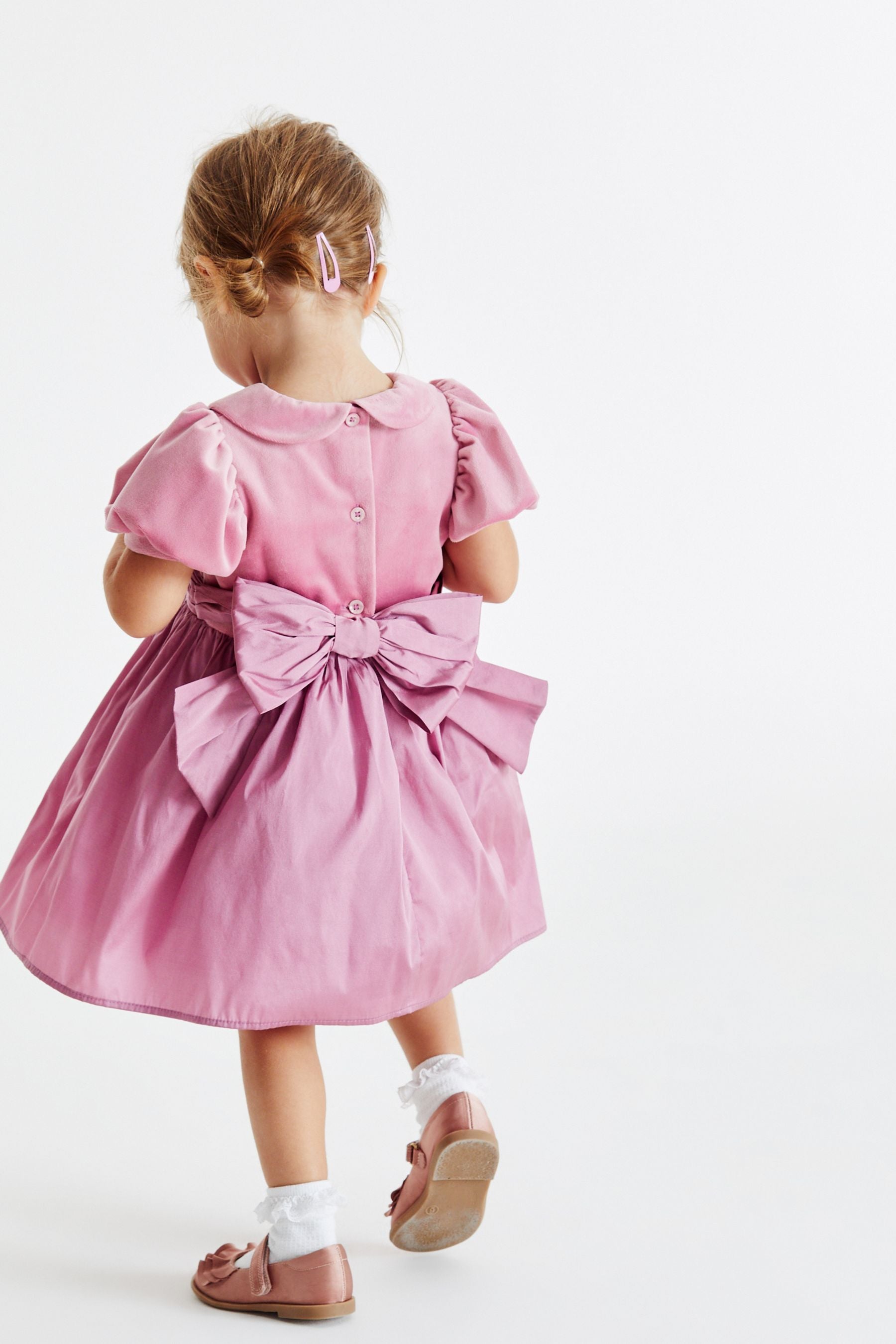 Rose Pink Next Velvet And Taffeta Prom Dress (3mths-8yrs)