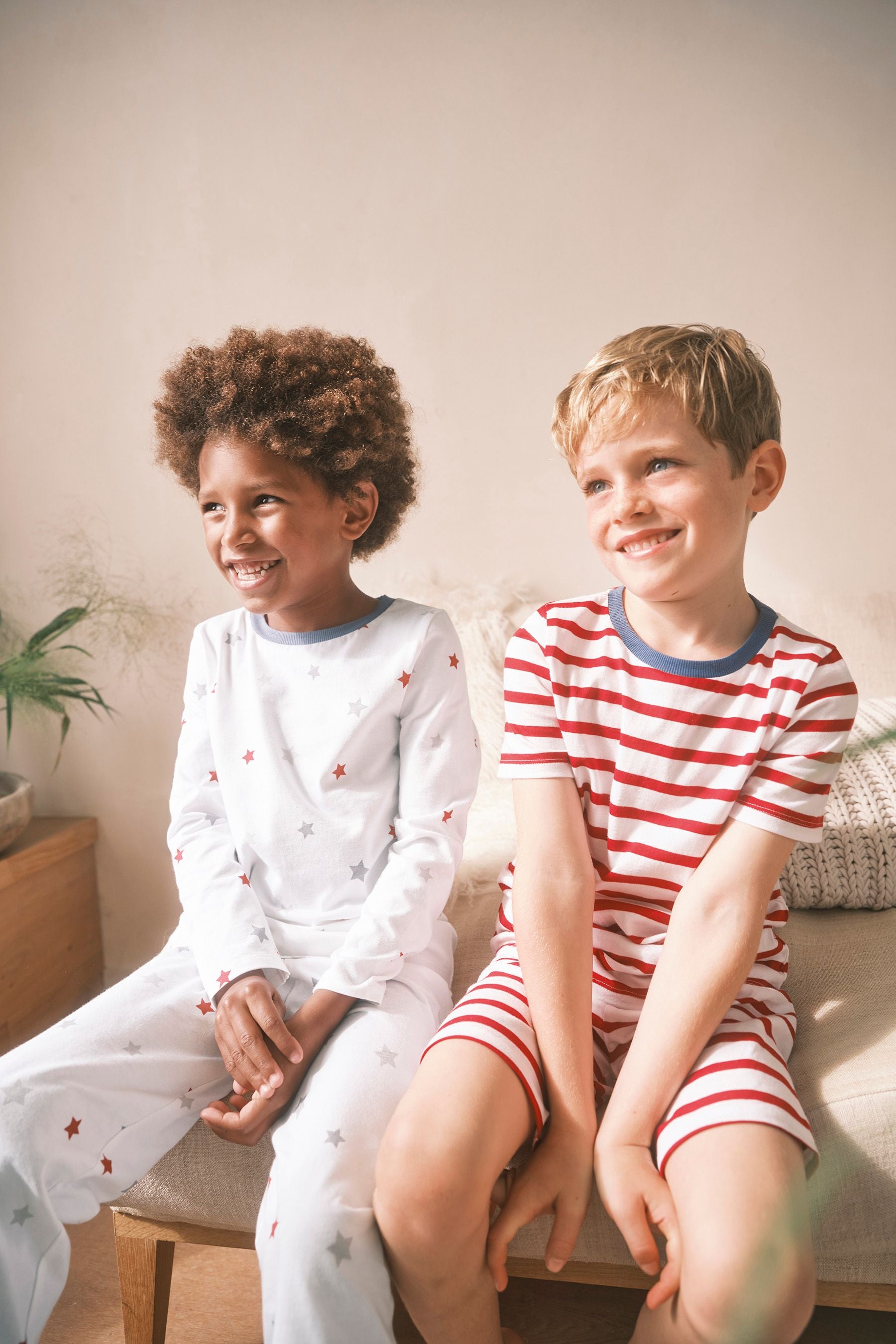 The White Company White Star and Stripe Pyjamas Two Pack