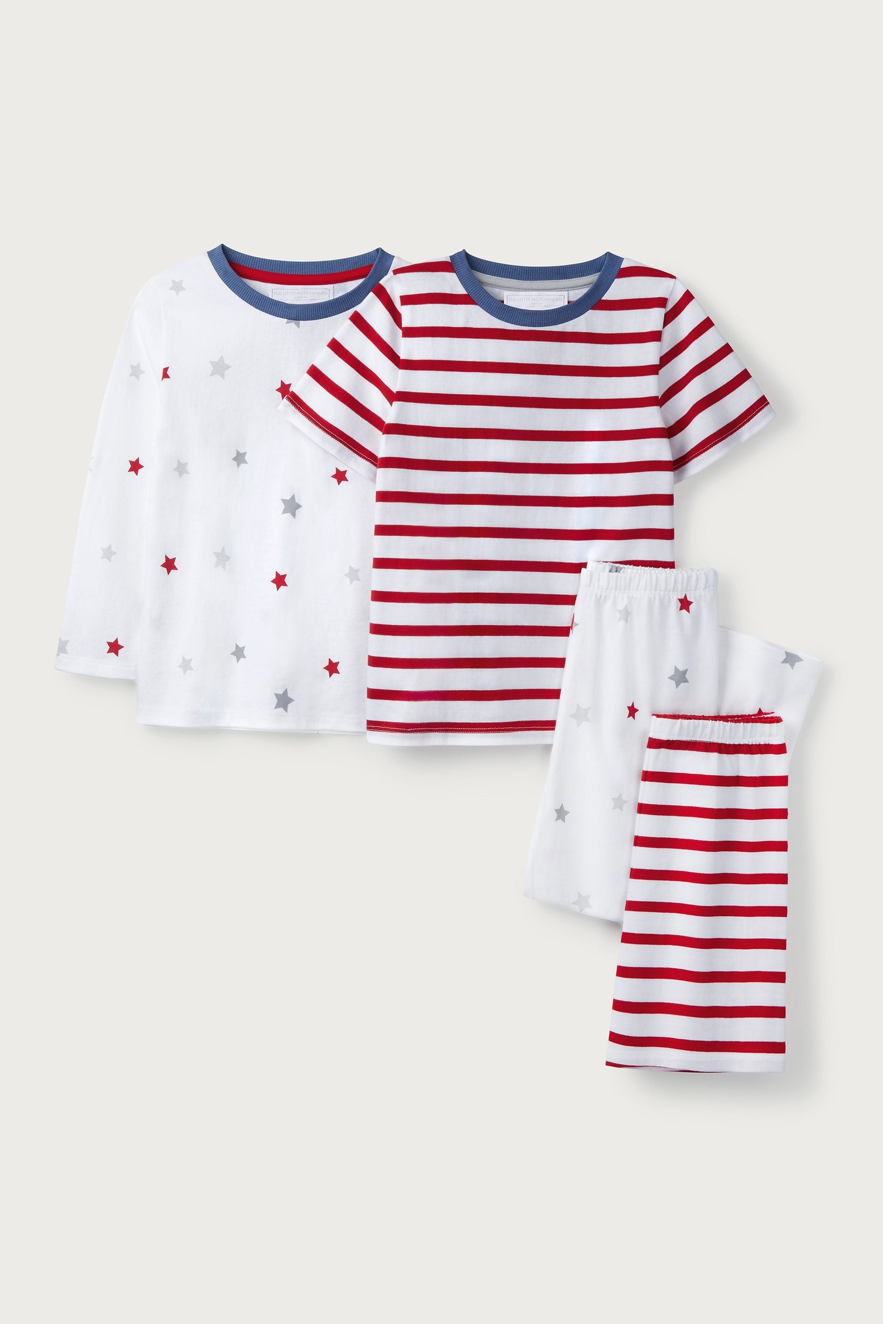 The White Company White Star and Stripe Pyjamas Two Pack