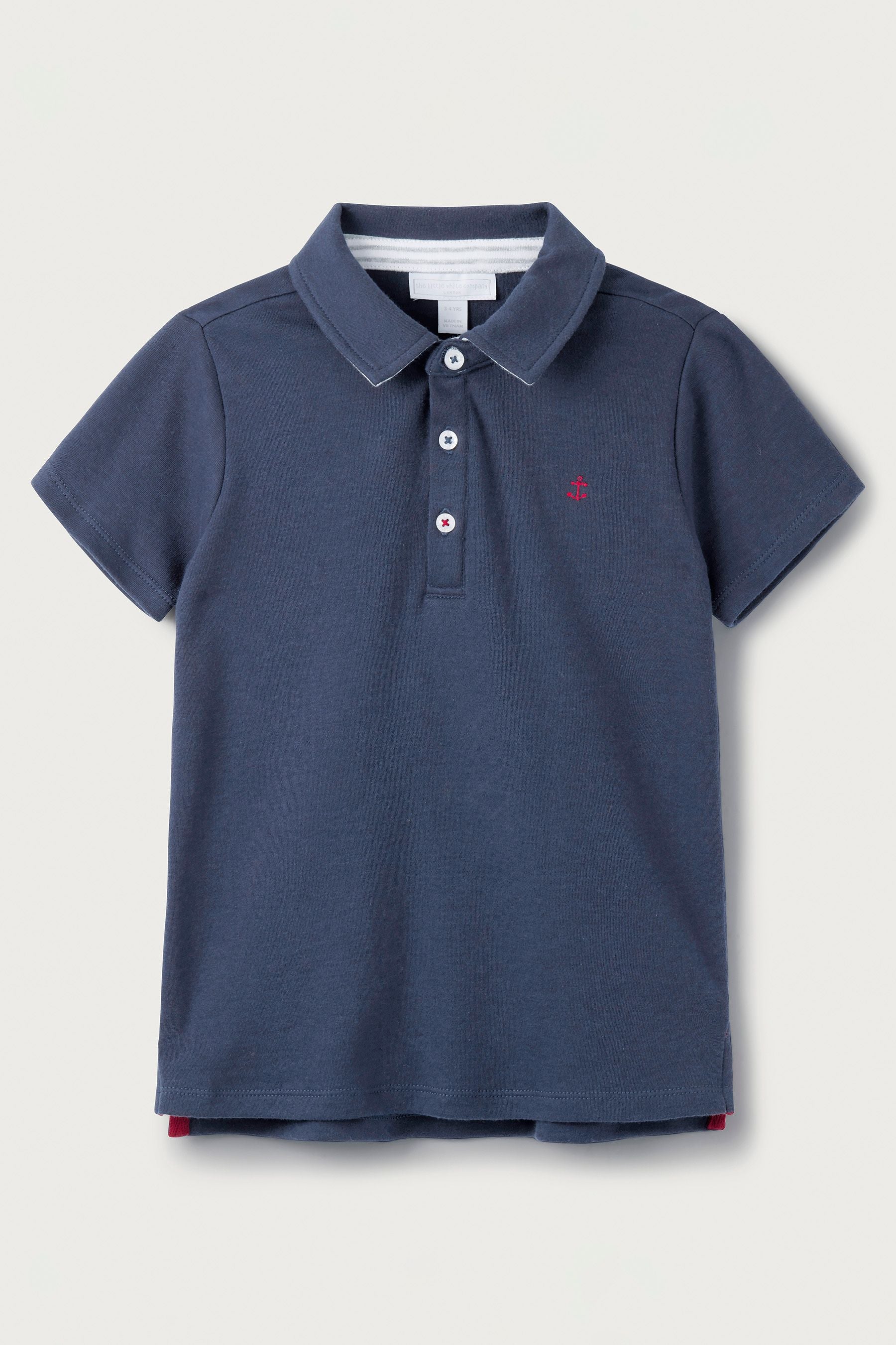 The White Company Anchor Blue Polo Top