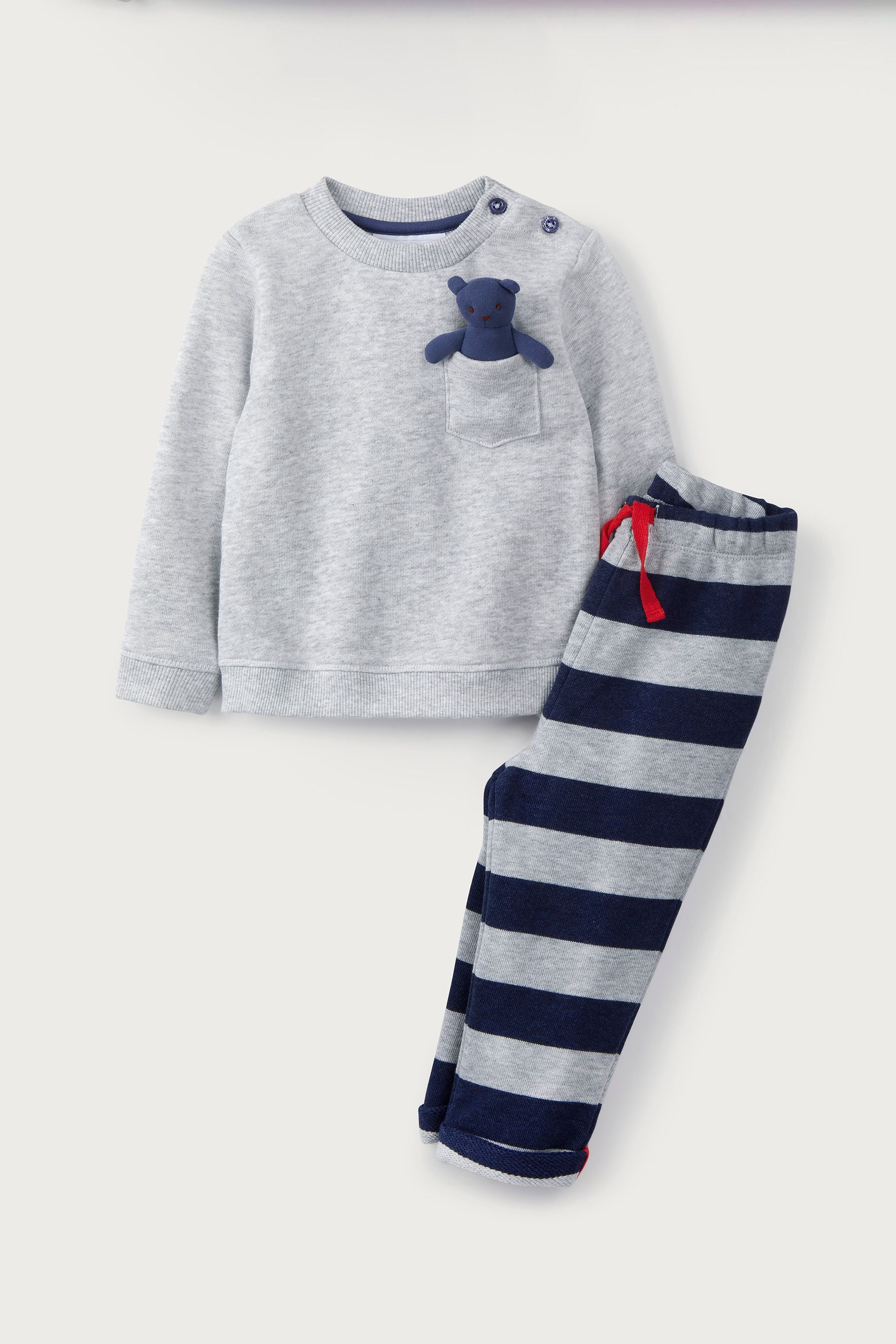 The White Company Baby White Sweatshirt and Joggers Set