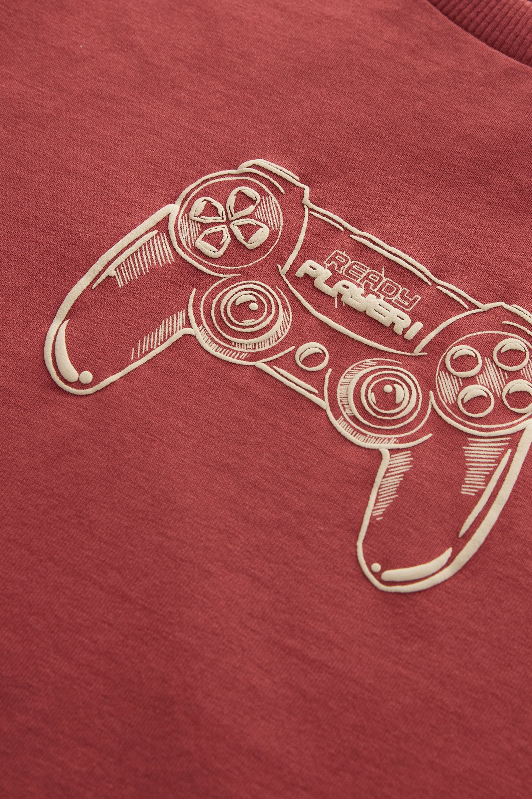 Rust Red Sketchy Gaming Controller Relaxed Fit Short Sleeve Graphic T-Shirt (3-16yrs)