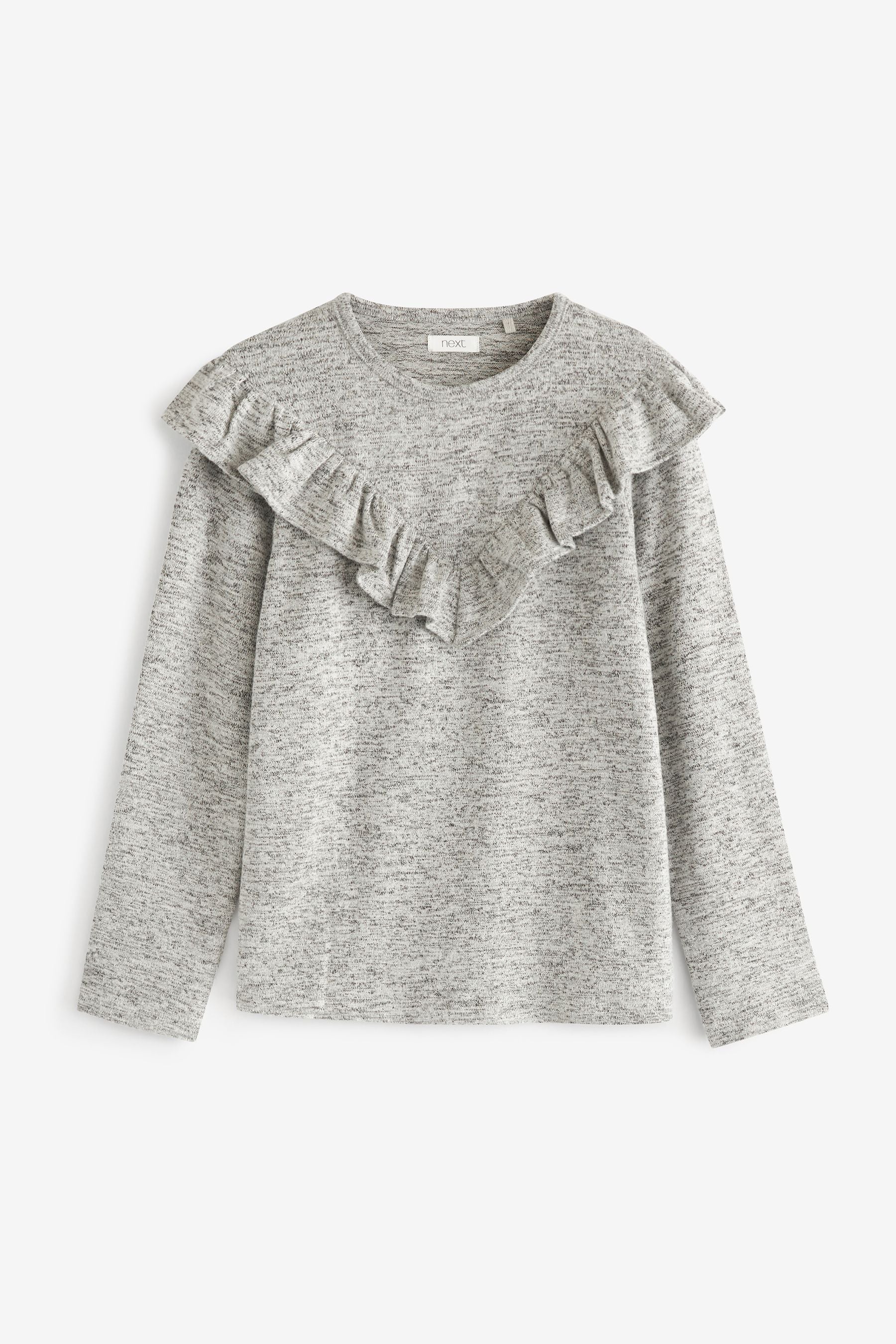 Grey Grey Frill Long Sleeve Top (3-16yrs)