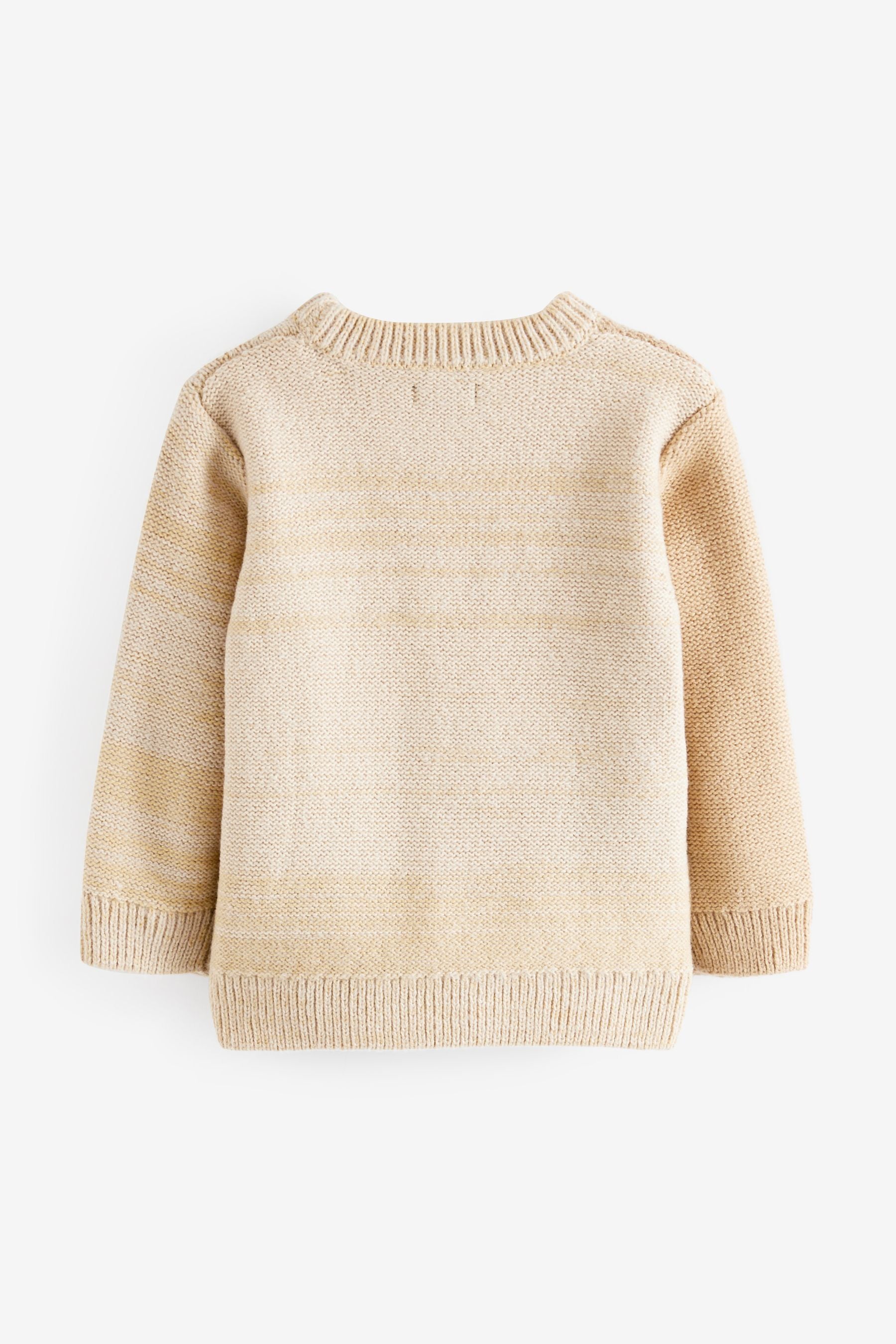 Ecru Block Cable Crew Jumper (3mths-7yrs)