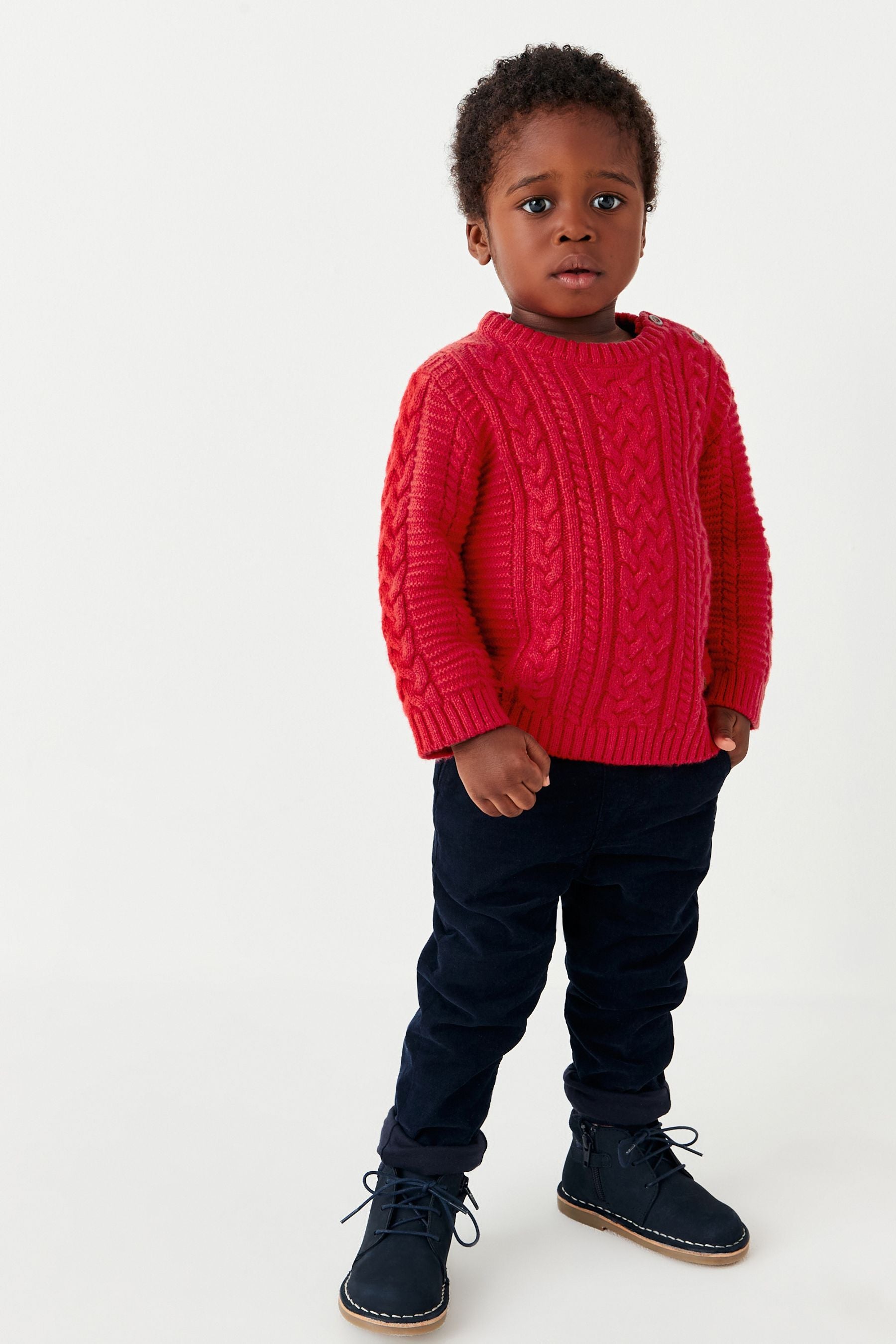 Red Cable Crew Jumper (3mths-7yrs)