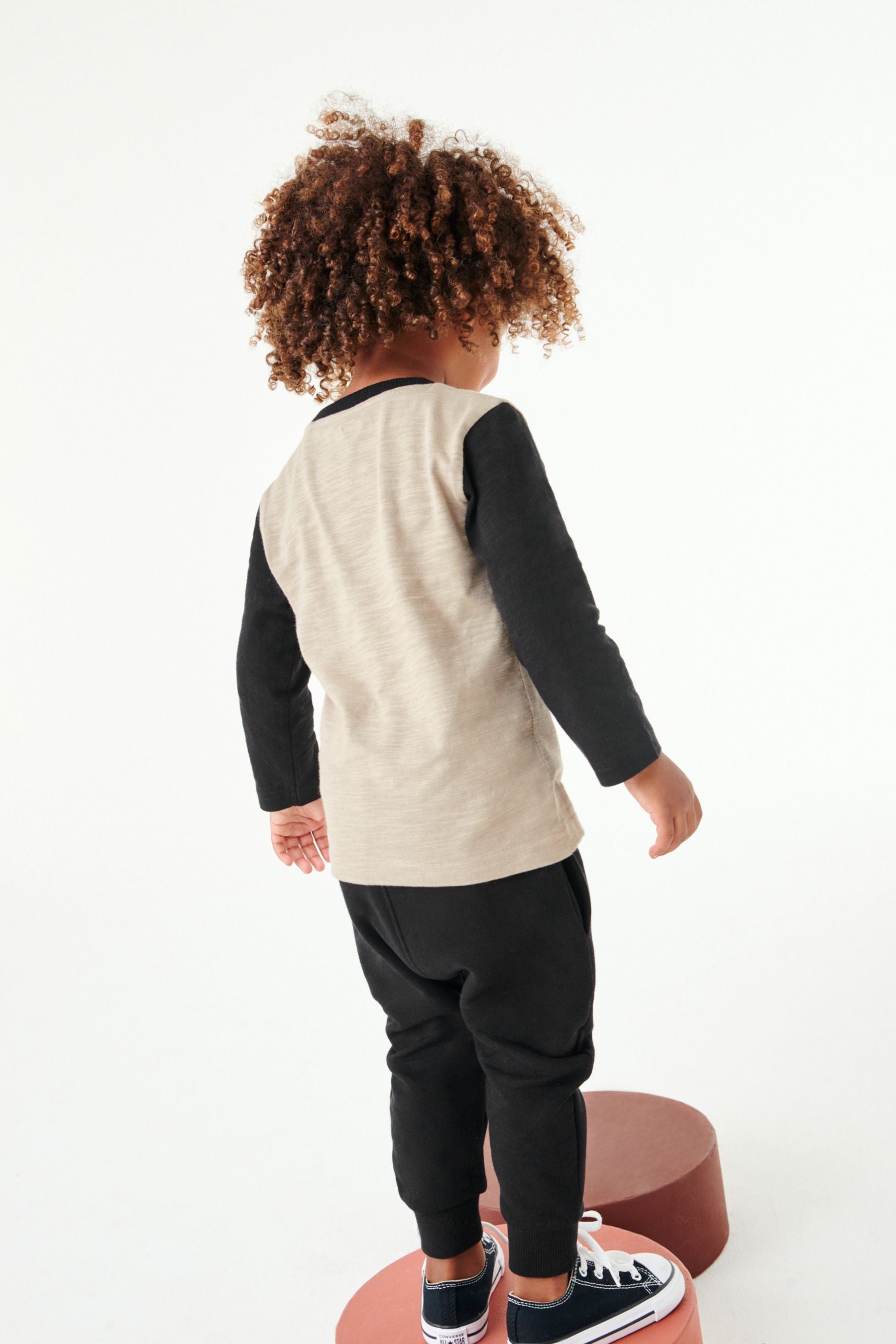 Monochrome Tiger Long Sleeve Appliqu T-Shirt And Joggers Set (3mths-7yr