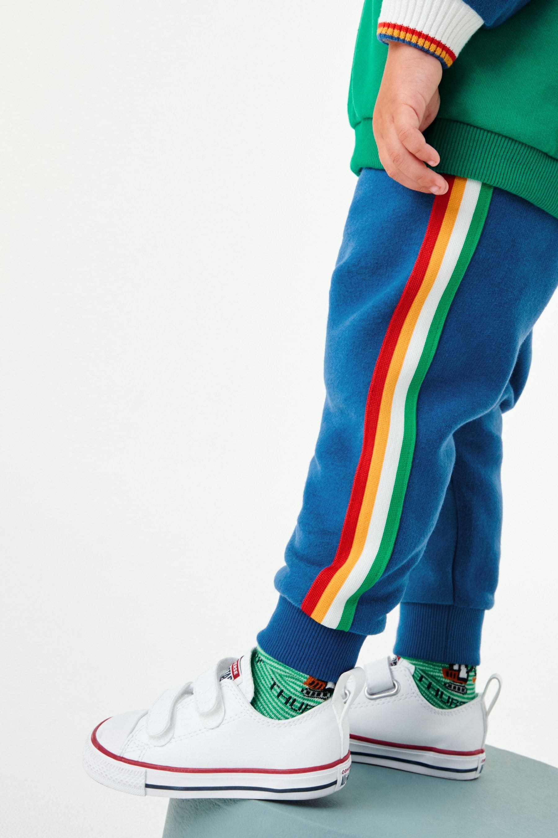 Multi Colourblock Slogan Sweatshirt and Jogger Set (3mths-7yrs)