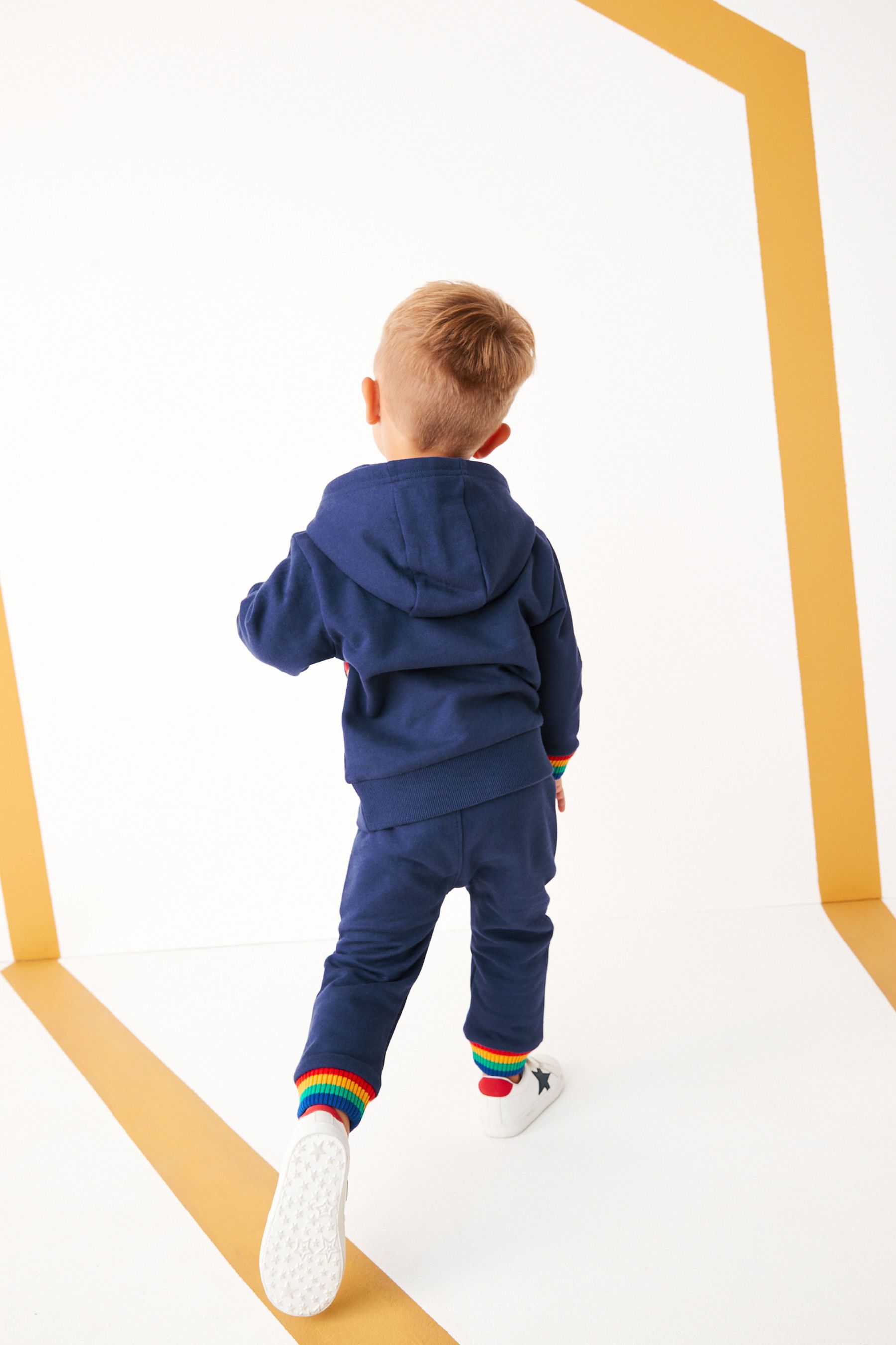 Blue Embroidered Blue Hoodie and Jogger Set (3mths-7yrs)