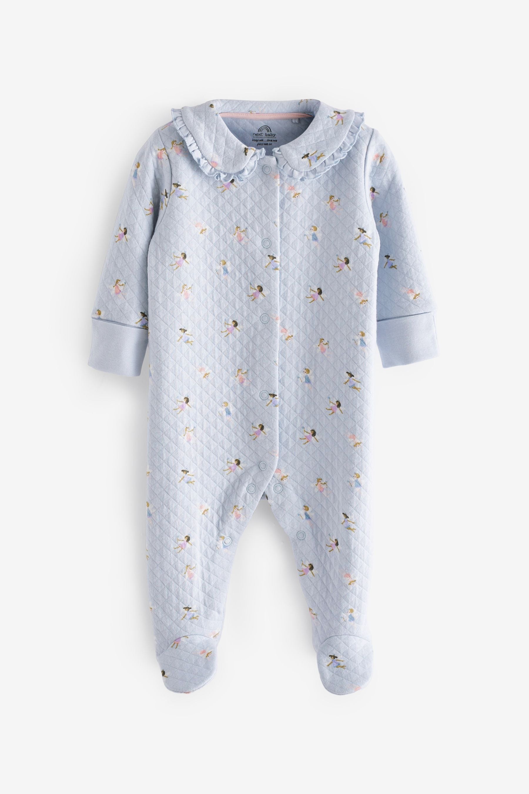 Blue Fairy Baby Quilted Sleepsuit